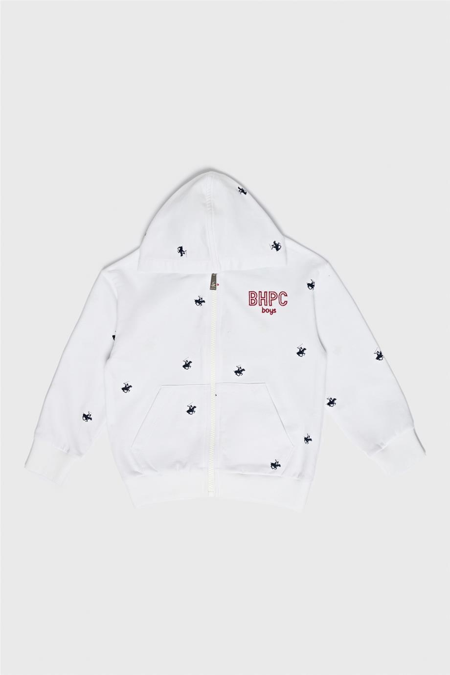 Beverly Hills Polo Club Erkek Çocuk Beyaz Eşofman Üstü