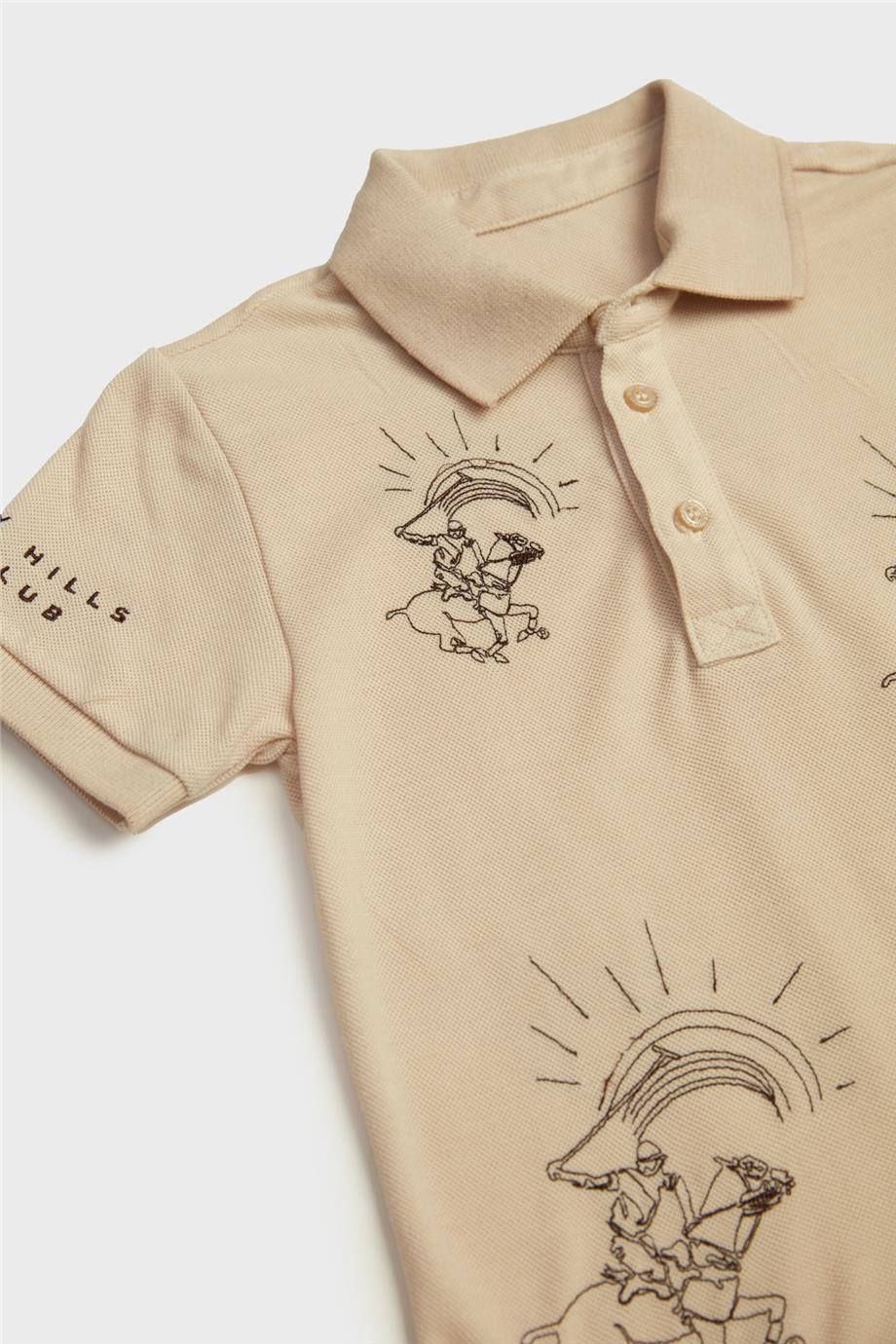 Beverly Hills Polo Club Erkek Çocuk Bej T-Shirt