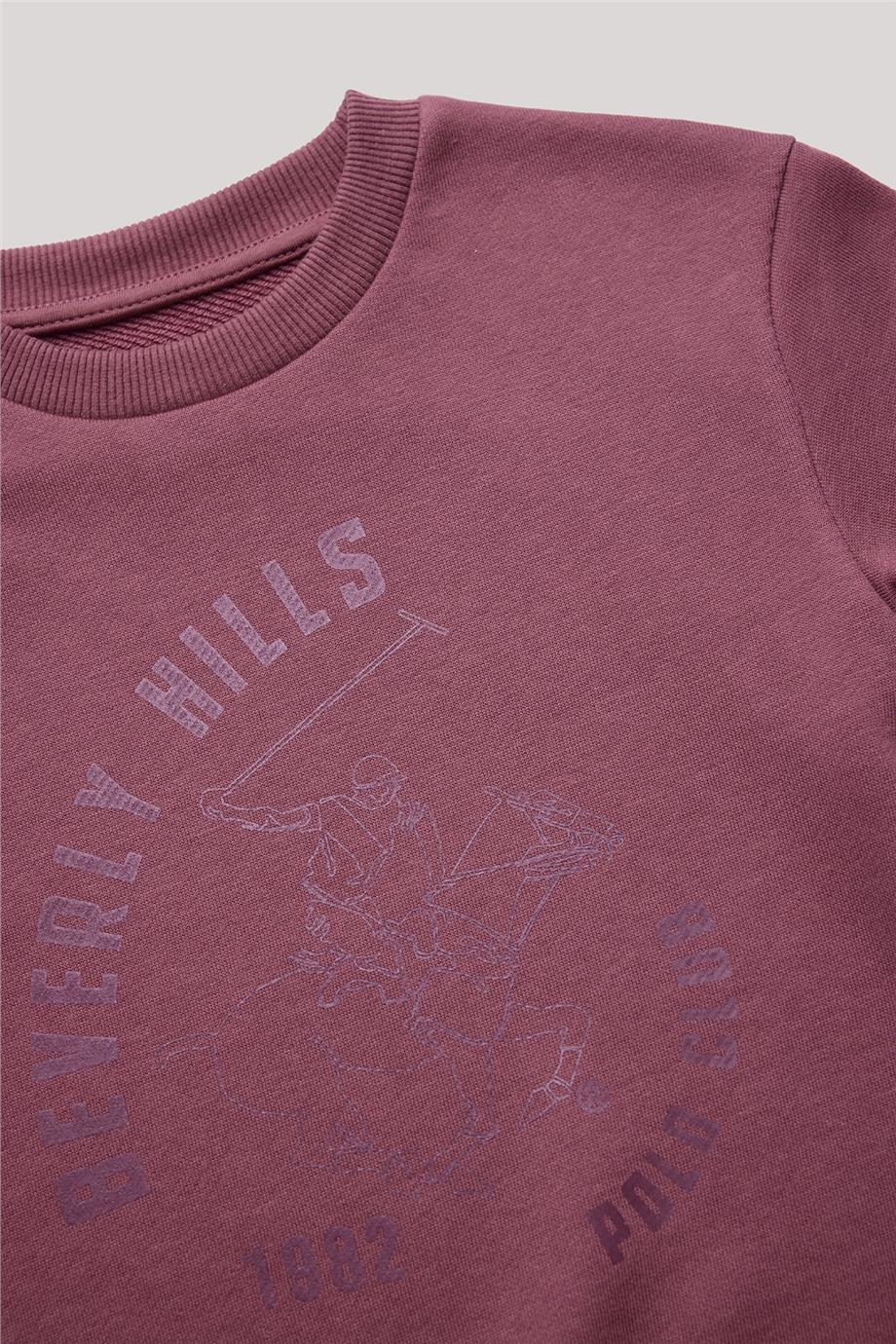 Beverly Hills Polo Club Erkek Çocuk Bordo Sweatshirt