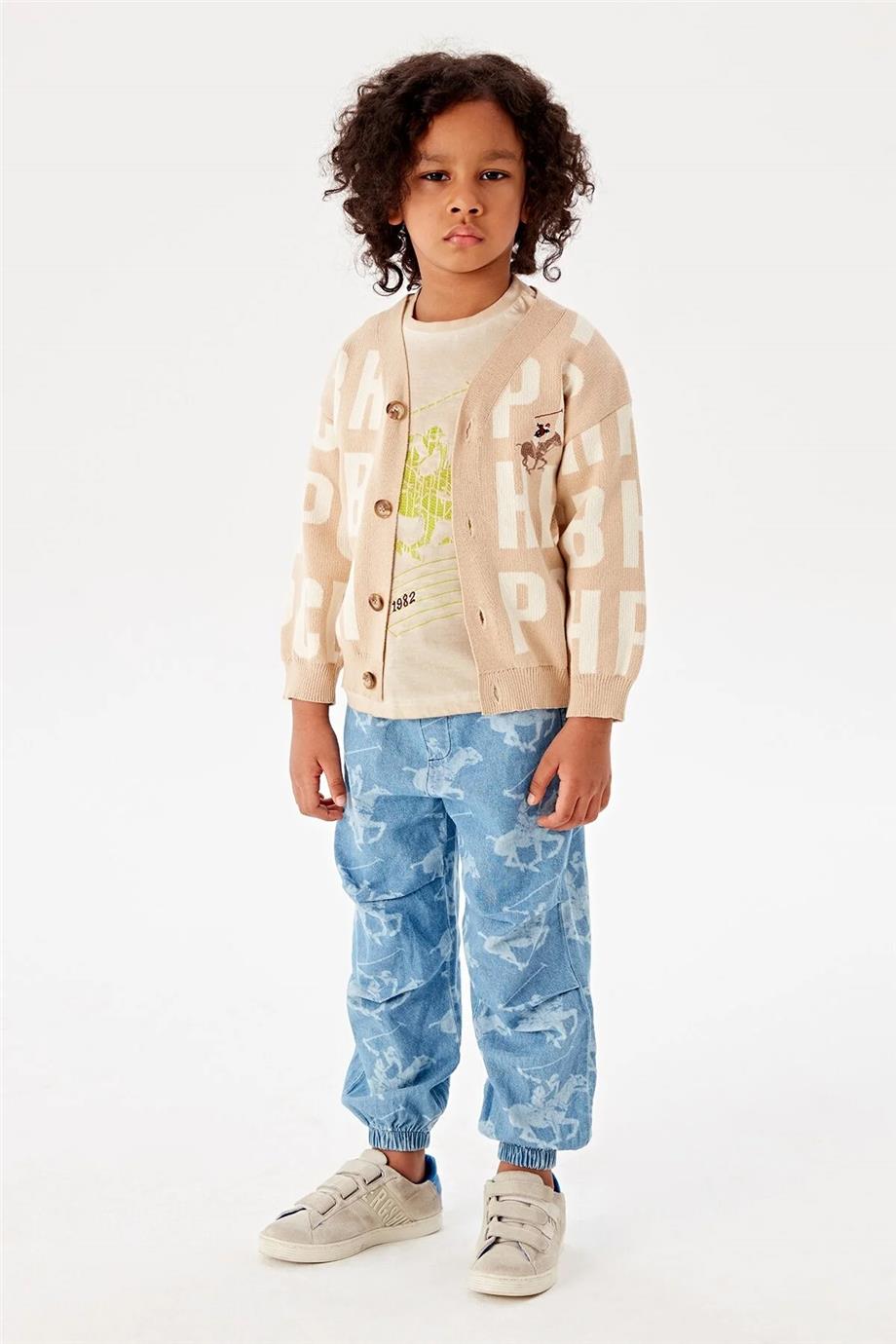 Beverly Hills Polo Club Erkek Çocuk Desenli Hırka