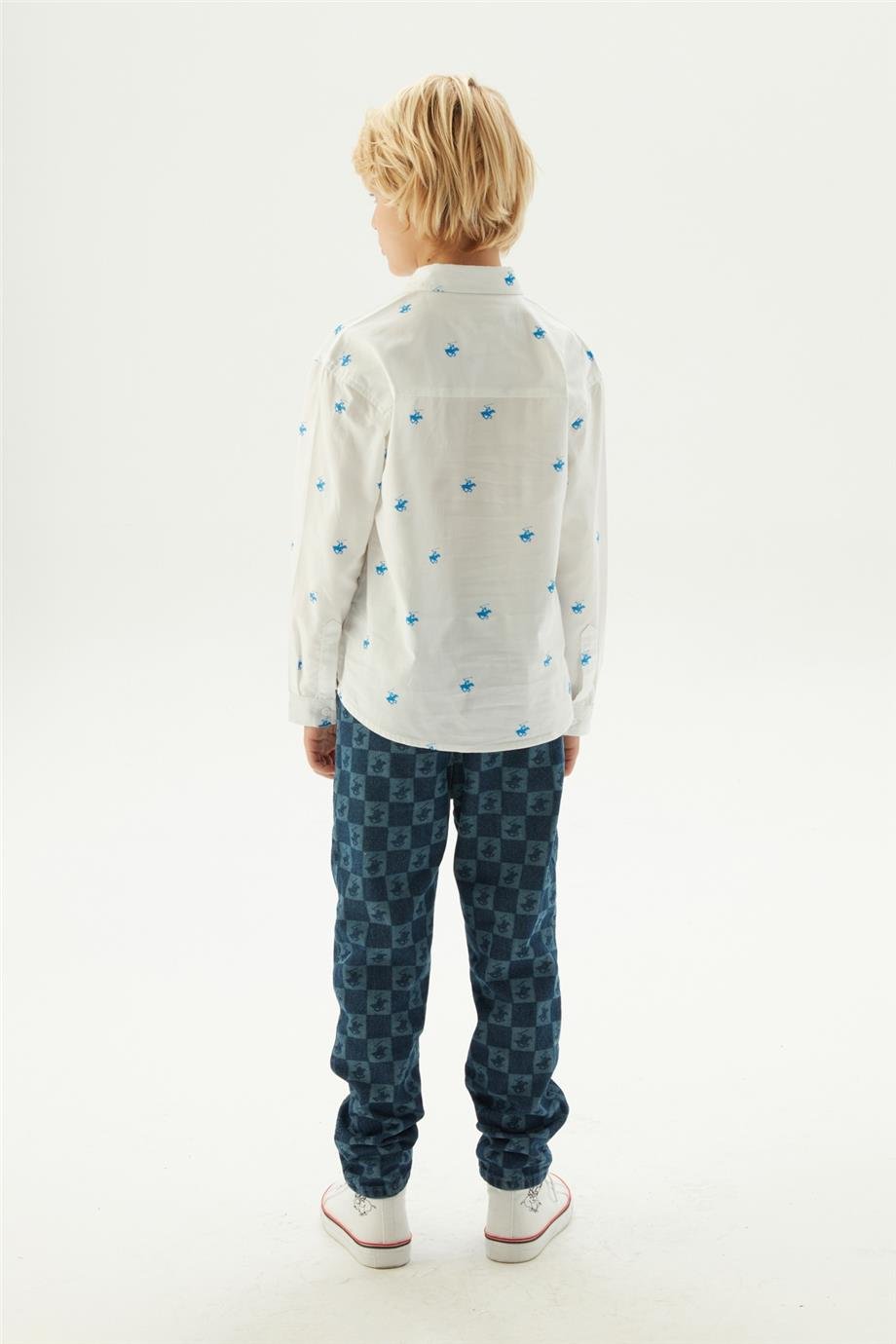 Beverly Hills Polo Club Erkek Çocuk Desenli Gömlek