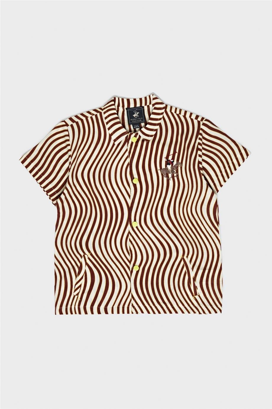 Beverly Hills Polo Club Erkek Çocuk Desenli Gömlek