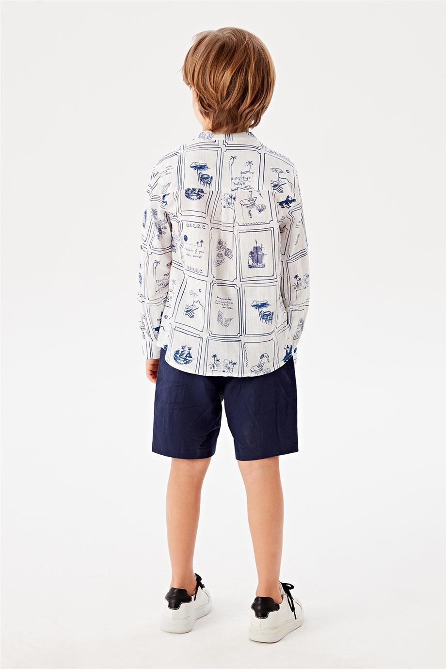 Beverly Hills Polo Club Erkek Çocuk Desenli Gömlek