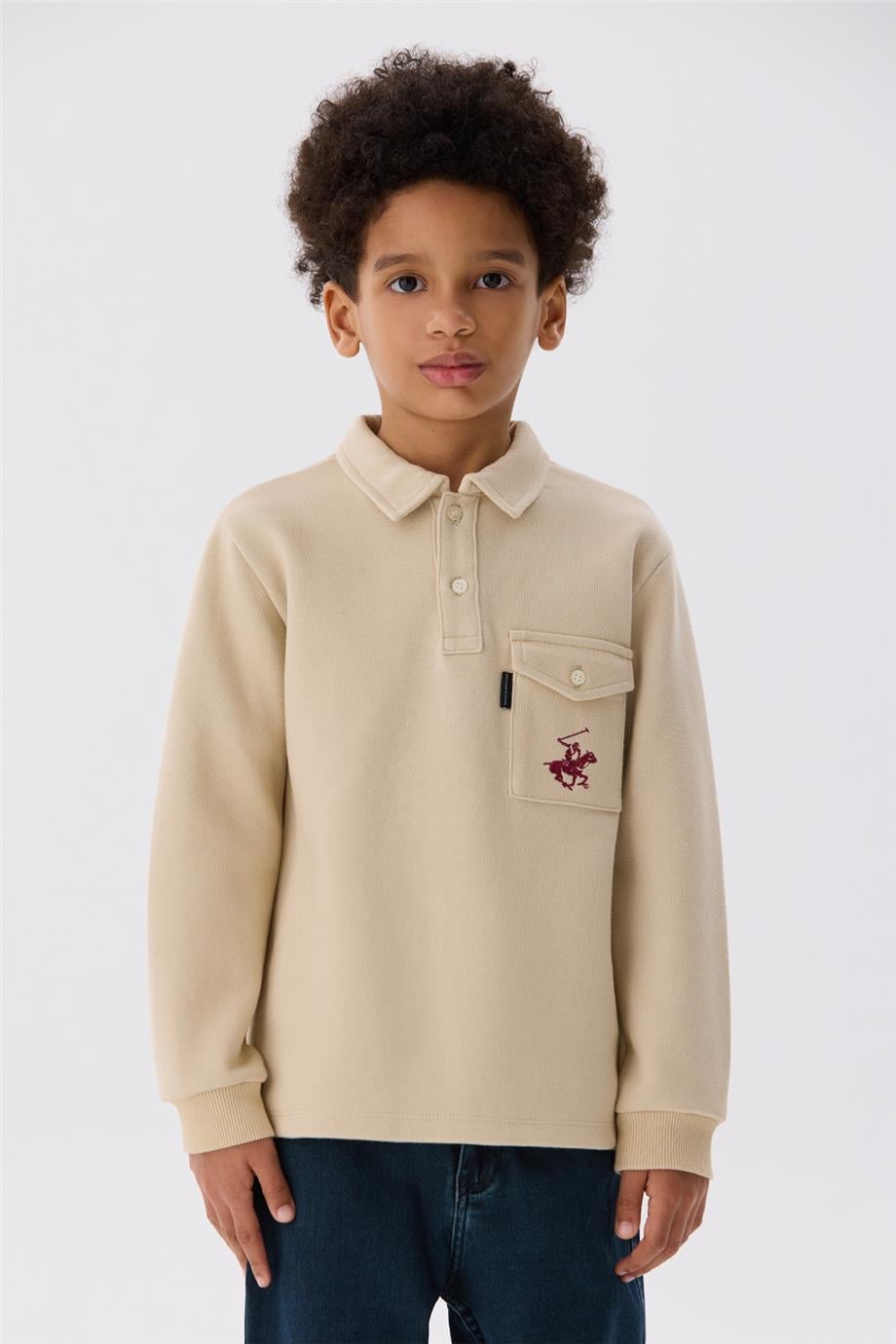 Beverly Hills Polo Club Erkek Çocuk Ekru T-Shirt