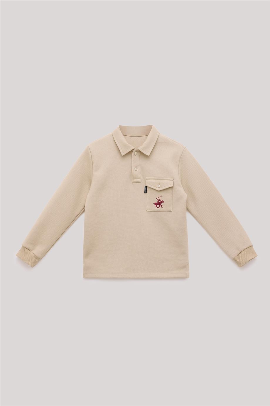 Beverly Hills Polo Club Erkek Çocuk Ekru T-Shirt