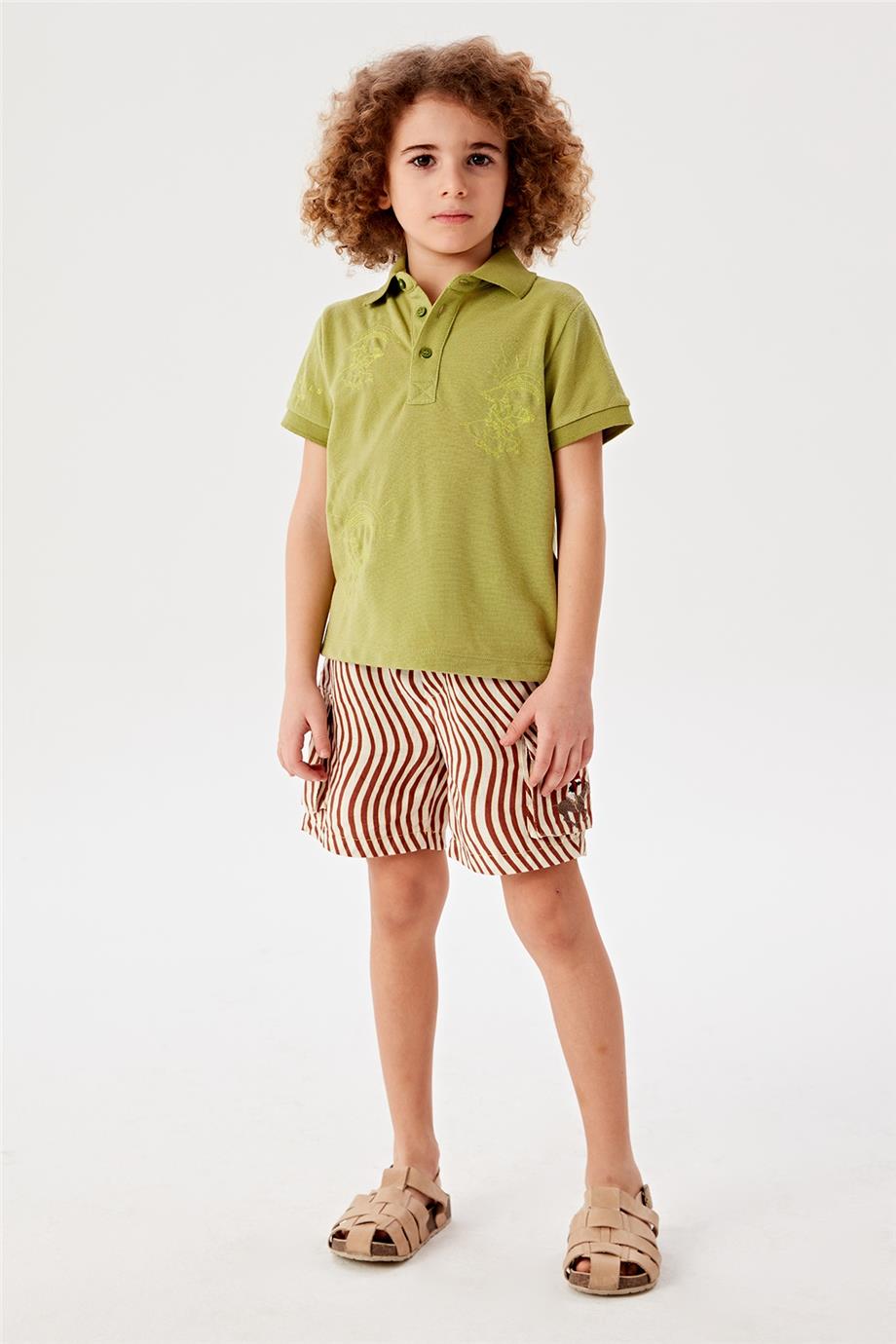 Beverly Hills Polo Club Erkek Çocuk Haki T-Shirt