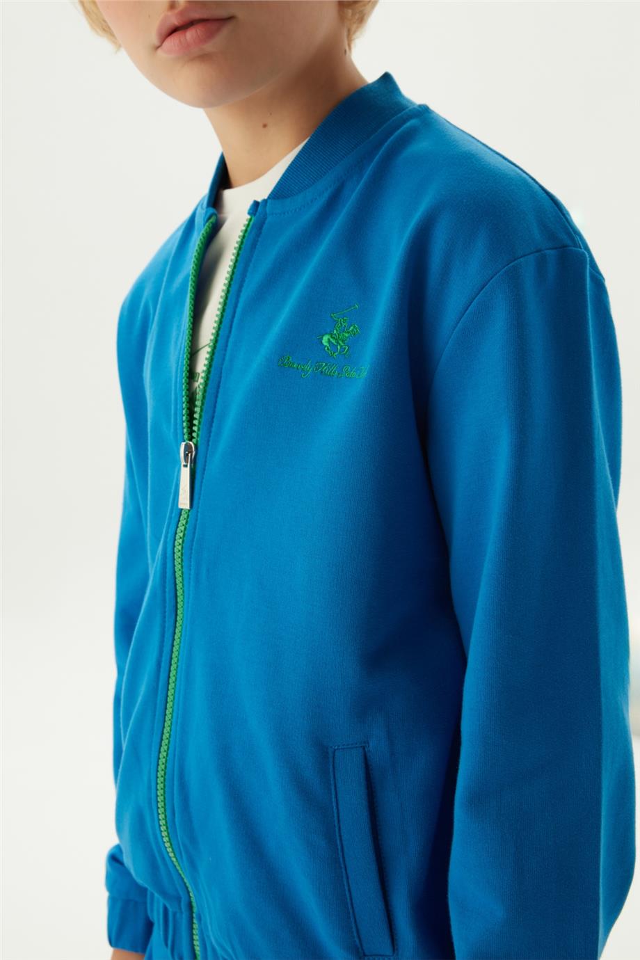 Beverly Hills Polo Club Erkek Çocuk Mavi Eşofman Üstü