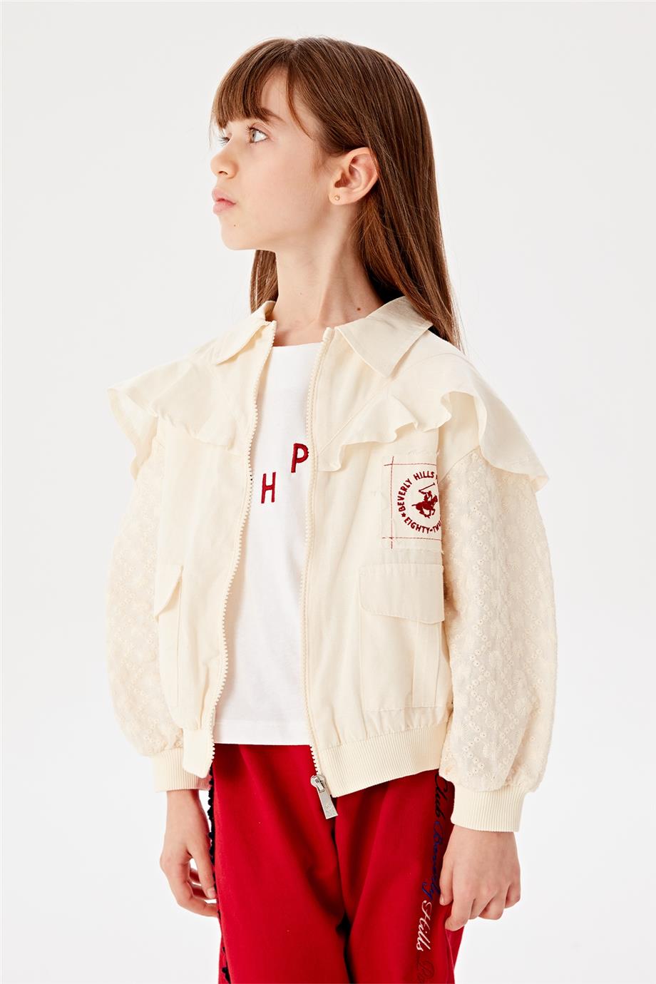 Beverly Hills Polo Club Kız Çocuk Bej Ceket