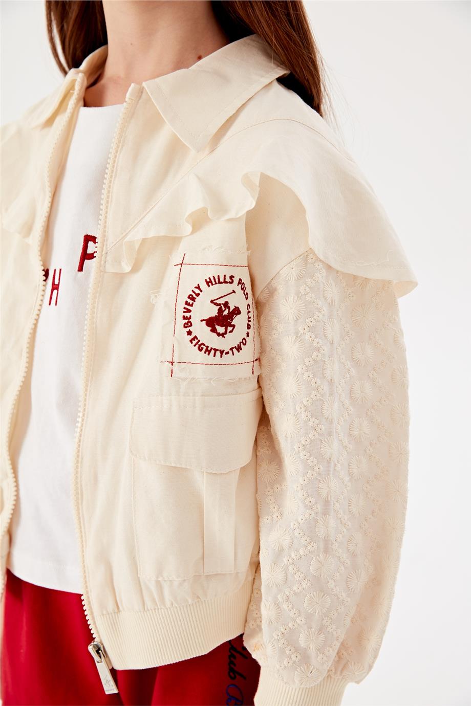 Beverly Hills Polo Club Kız Çocuk Bej Ceket