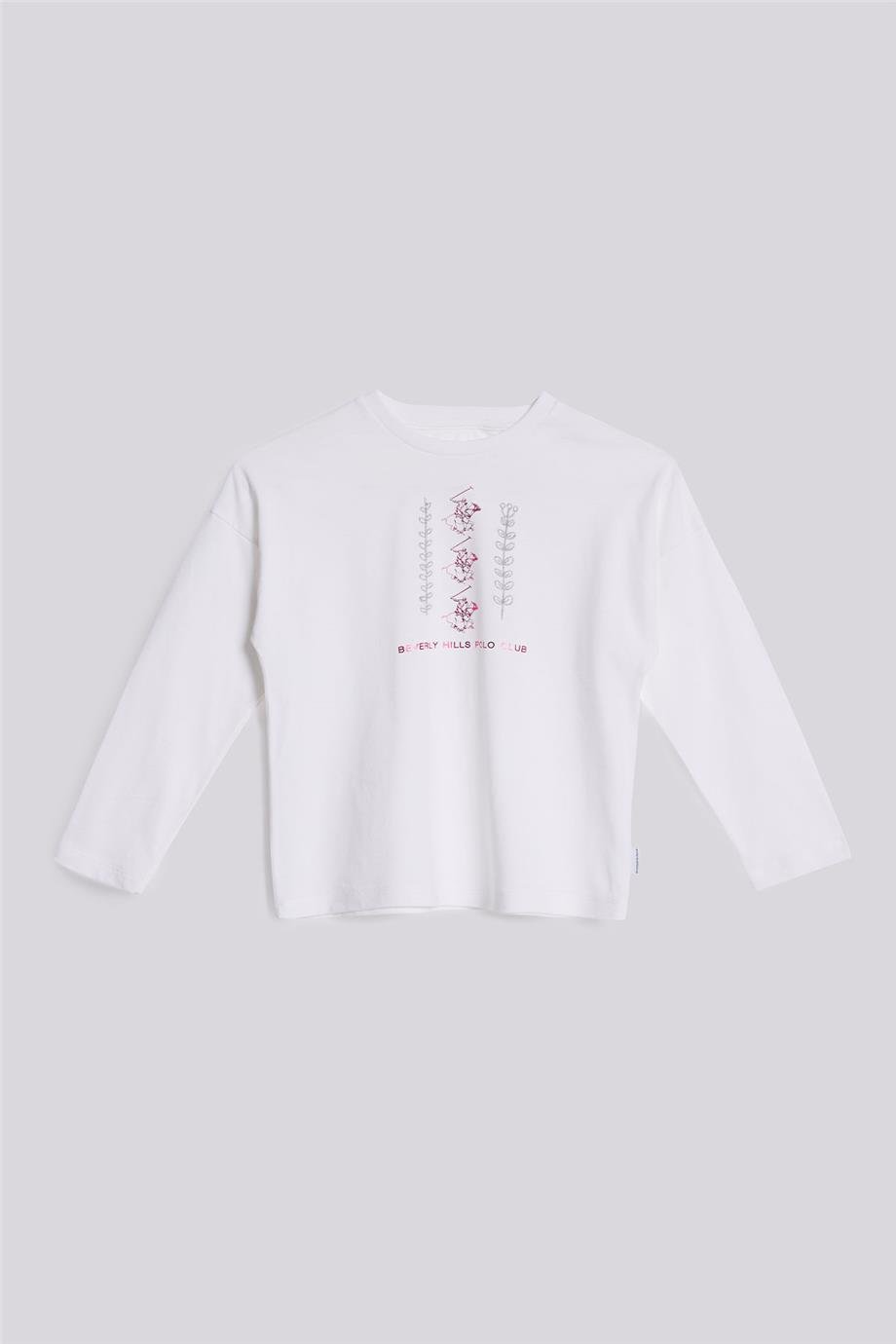 Beverly Hills Polo Club Kız Çocuk Beyaz TshirtBeverly Hills Polo Club Kız Çocuk Beyaz Tshirt