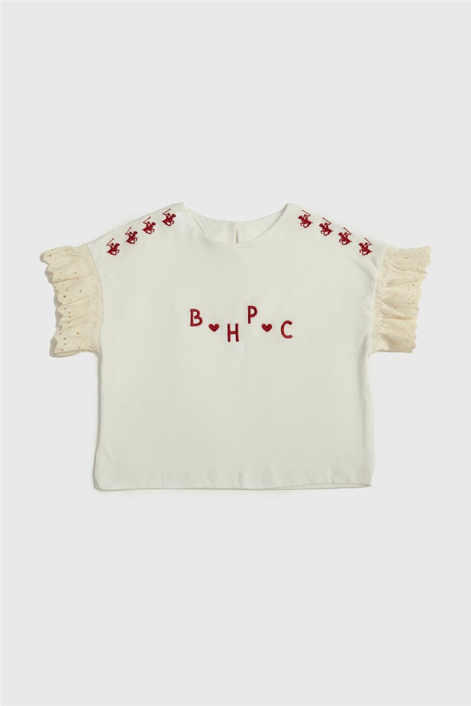 Beverly Hills Polo Club Kız Çocuk Beyaz T-Shirt