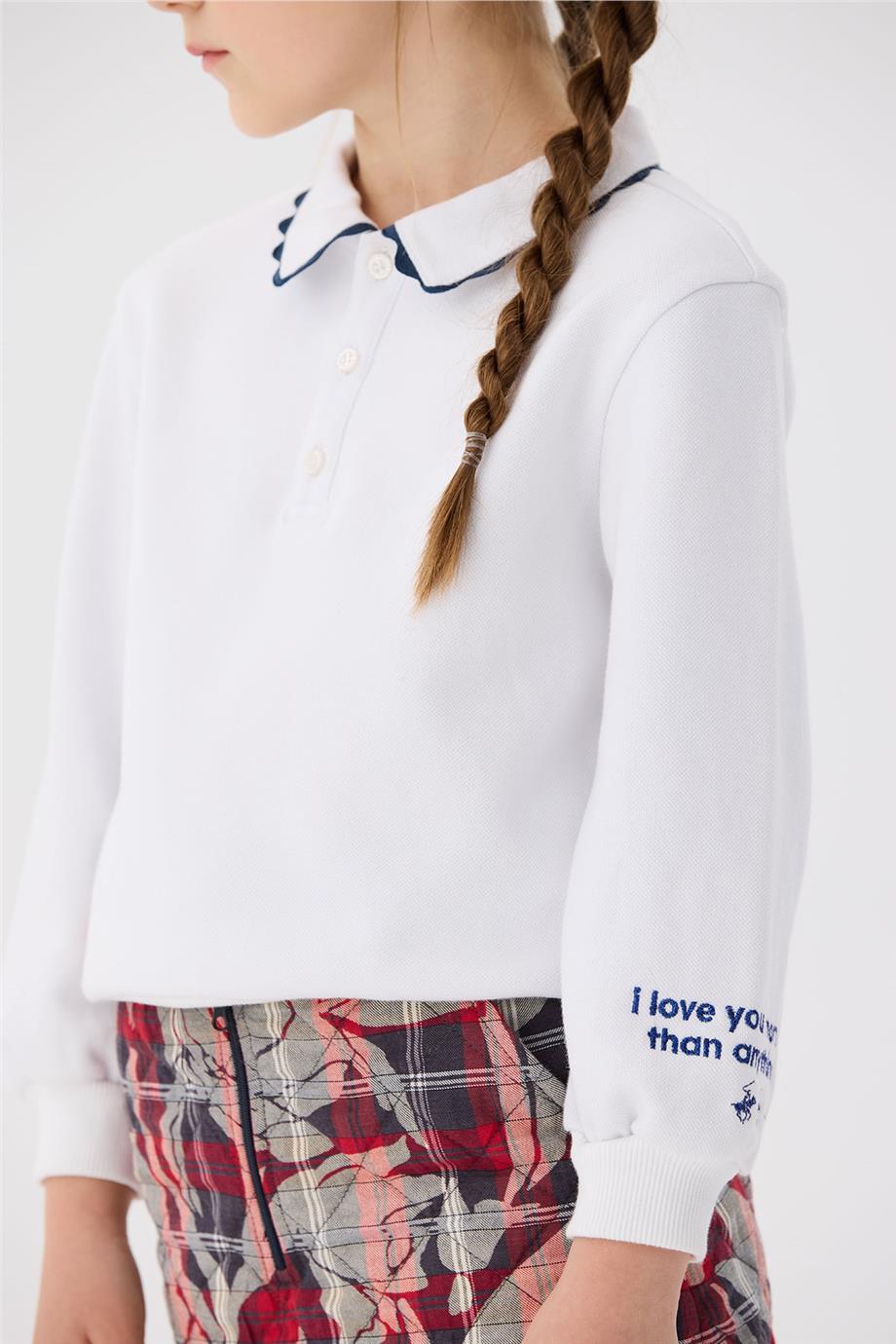 Beverly Hills Polo Club Kız Çocuk Beyaz T-Shirt