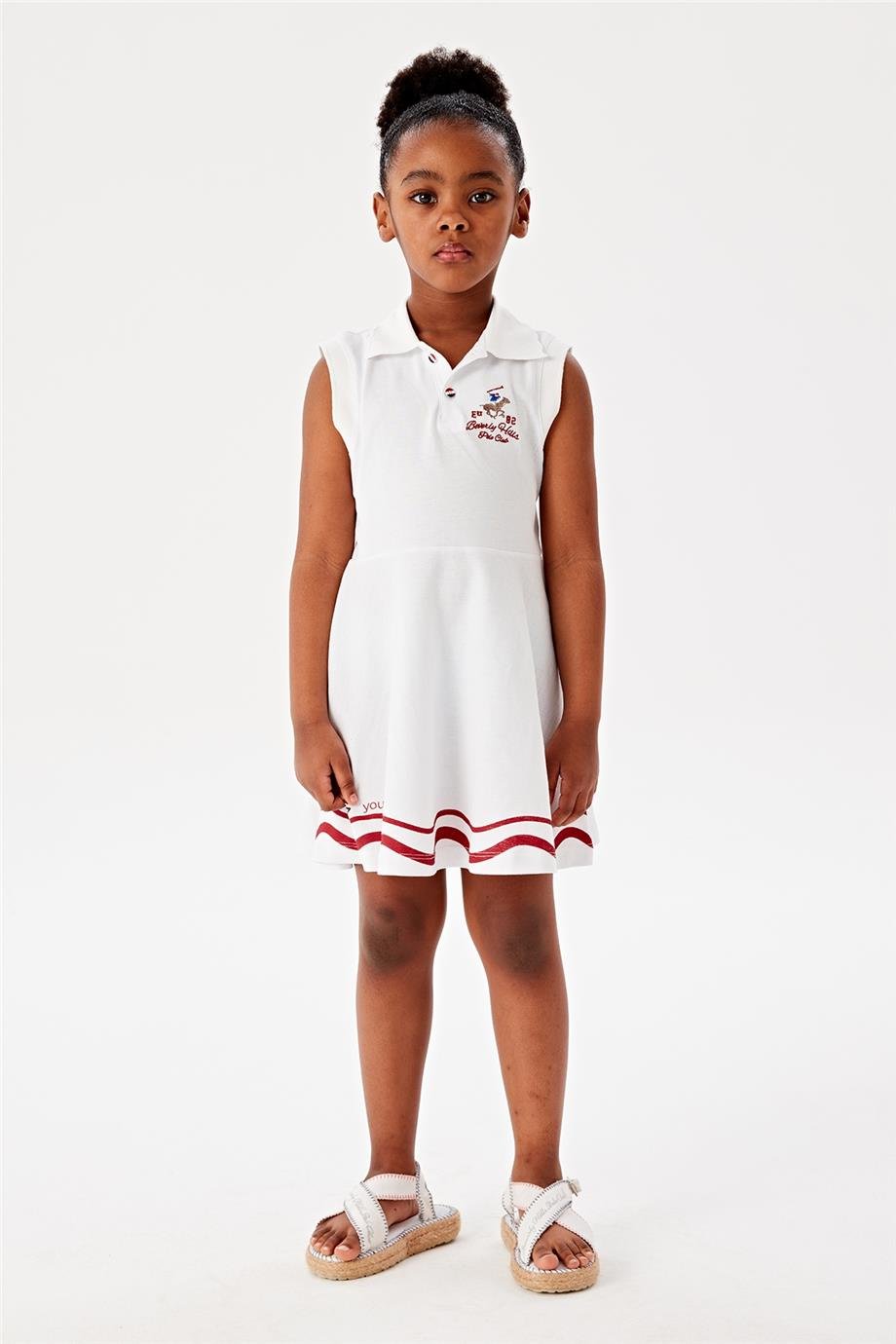 Beverly Hills Polo Club Kız Çocuk Beyaz Elbise