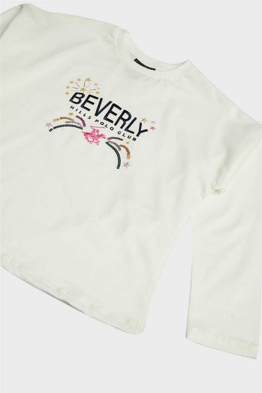 Beverly Hills Polo Club Kız Çocuk Beyaz T-Shirt