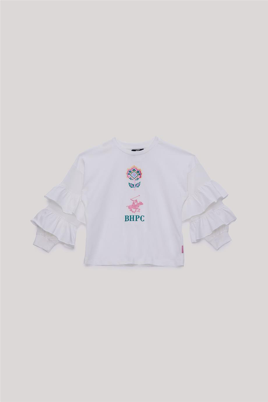 Beverly Hills Polo Club Kız Çocuk Beyaz T-Shirt