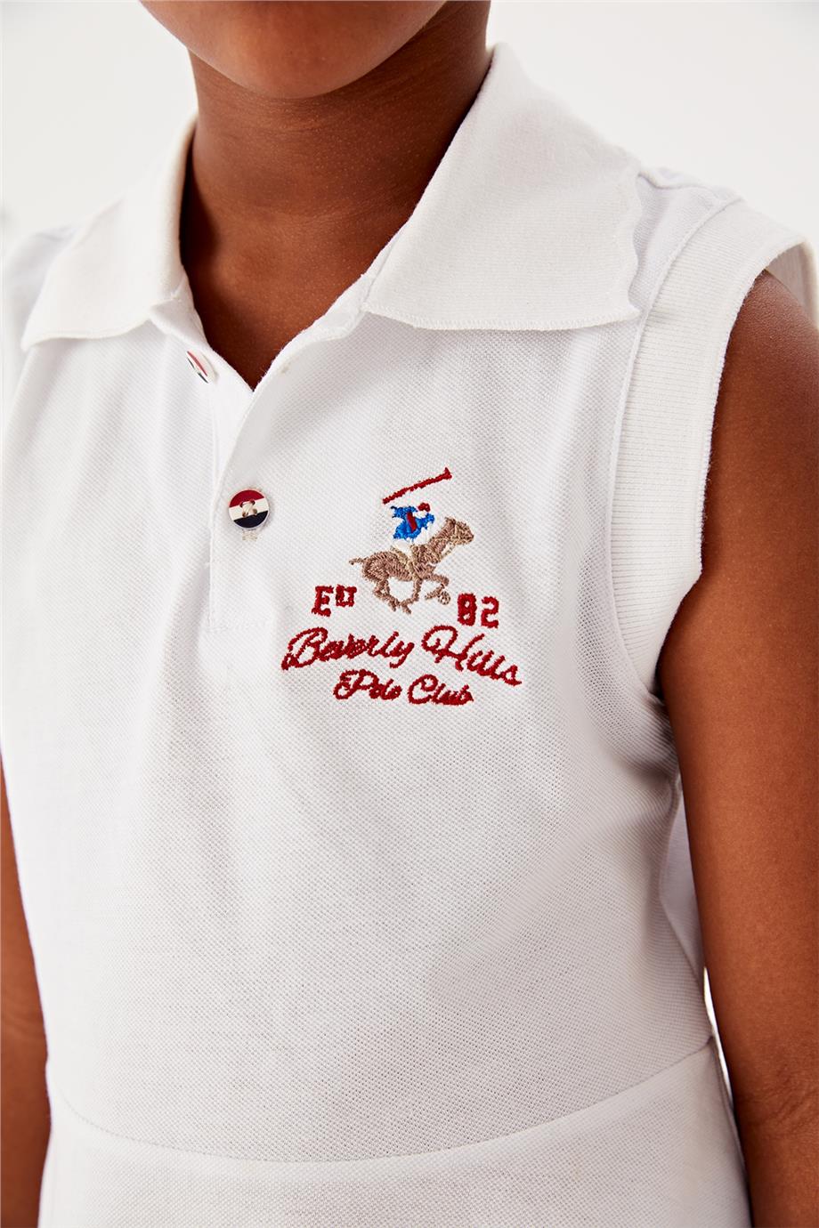 Beverly Hills Polo Club Kız Çocuk Beyaz Elbise