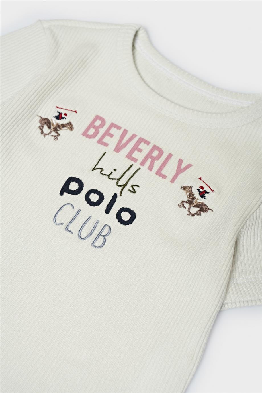 Beverly Hills Polo Club Kız Çocuk Beyaz T-Shirt