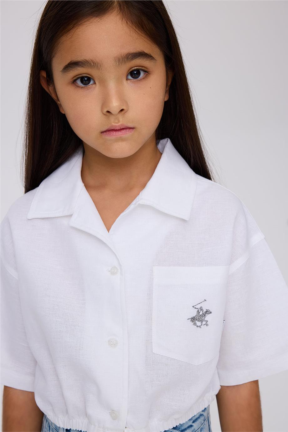 Beverly Hills Polo Club Kız Çocuk Beyaz GömlekBeverly Hills Polo Club Kız Çocuk Beyaz Gömlek