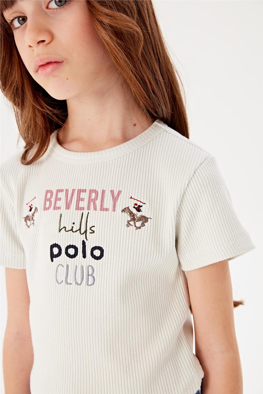 Beverly Hills Polo Club Kız Çocuk Beyaz T-Shirt