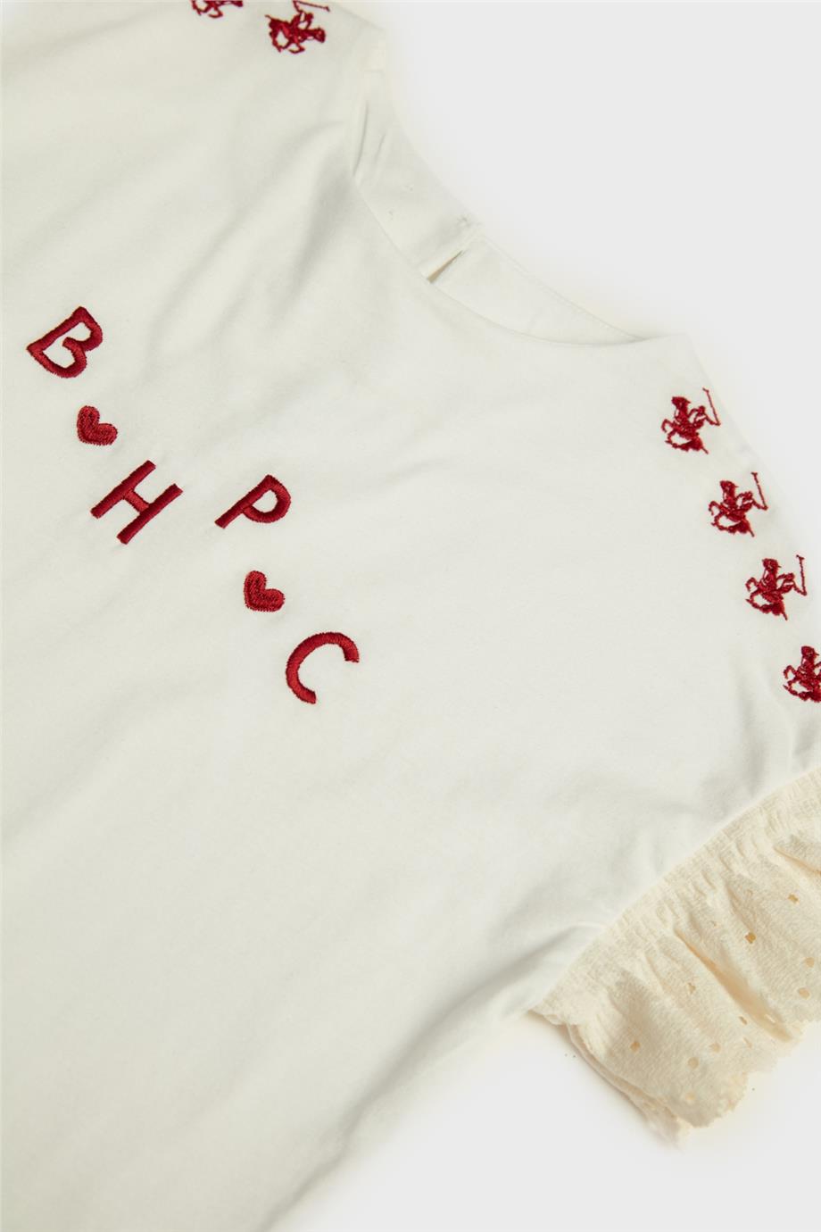 Beverly Hills Polo Club Kız Çocuk Beyaz T-Shirt