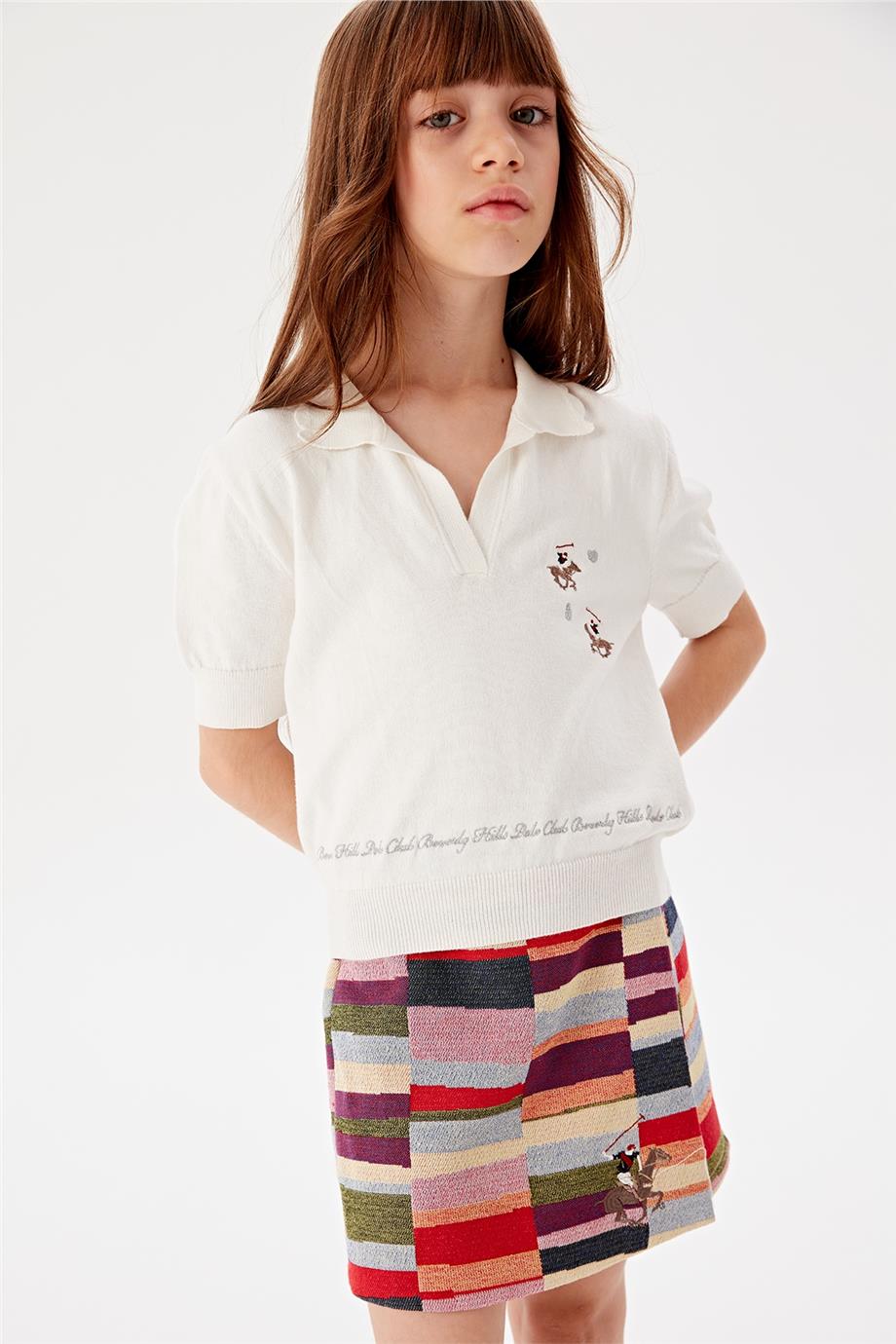 Beverly Hills Polo Club Kız Çocuk Beyaz T-Shirt