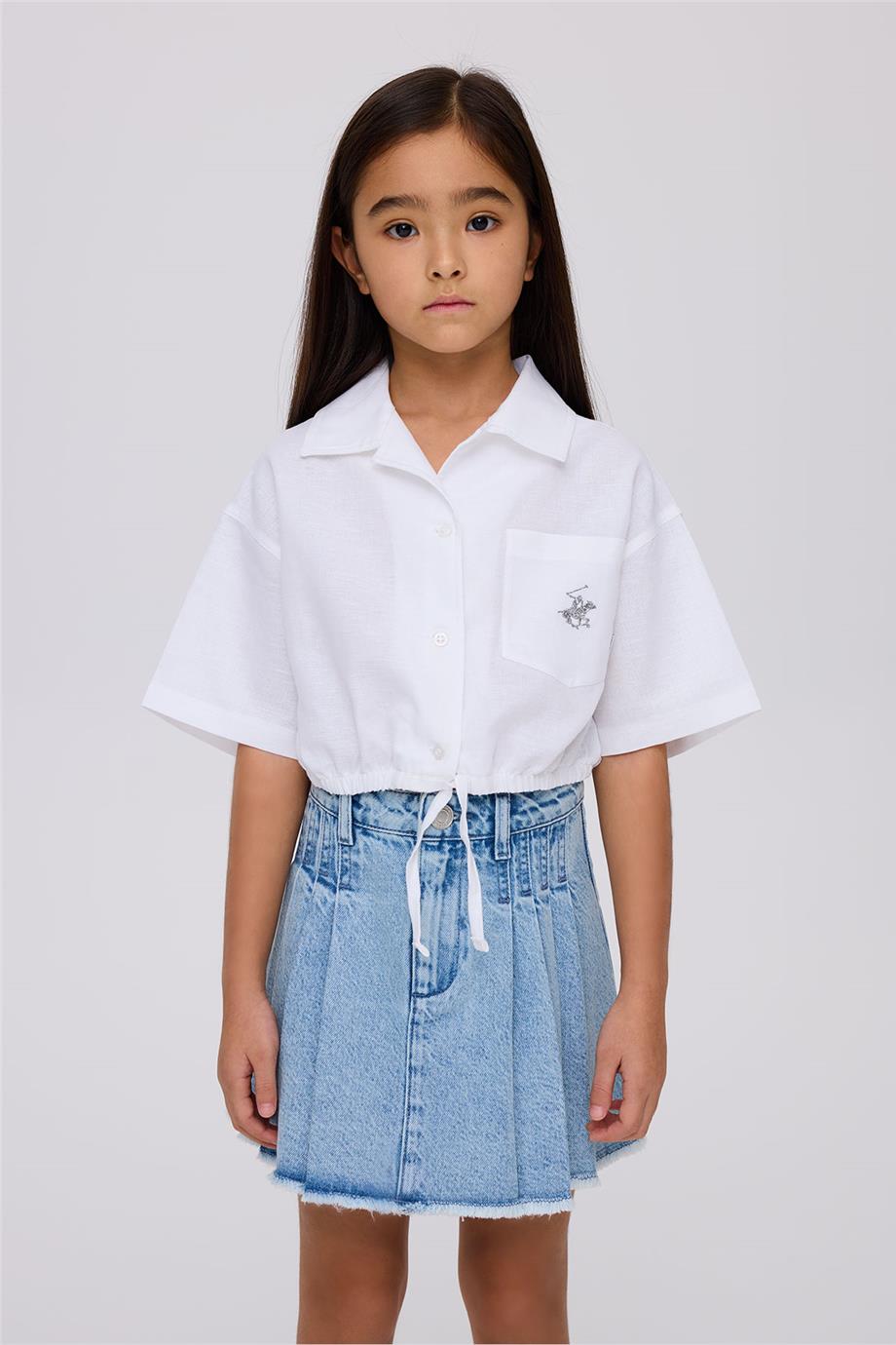 Beverly Hills Polo Club Kız Çocuk Beyaz GömlekBeverly Hills Polo Club Kız Çocuk Beyaz Gömlek
