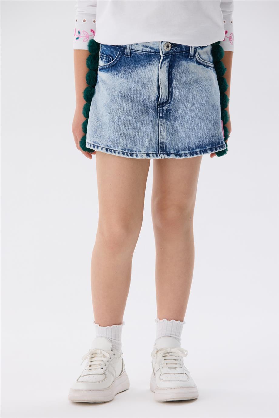 Beverly Hills Polo Club Kız Çocuk Denim Etek