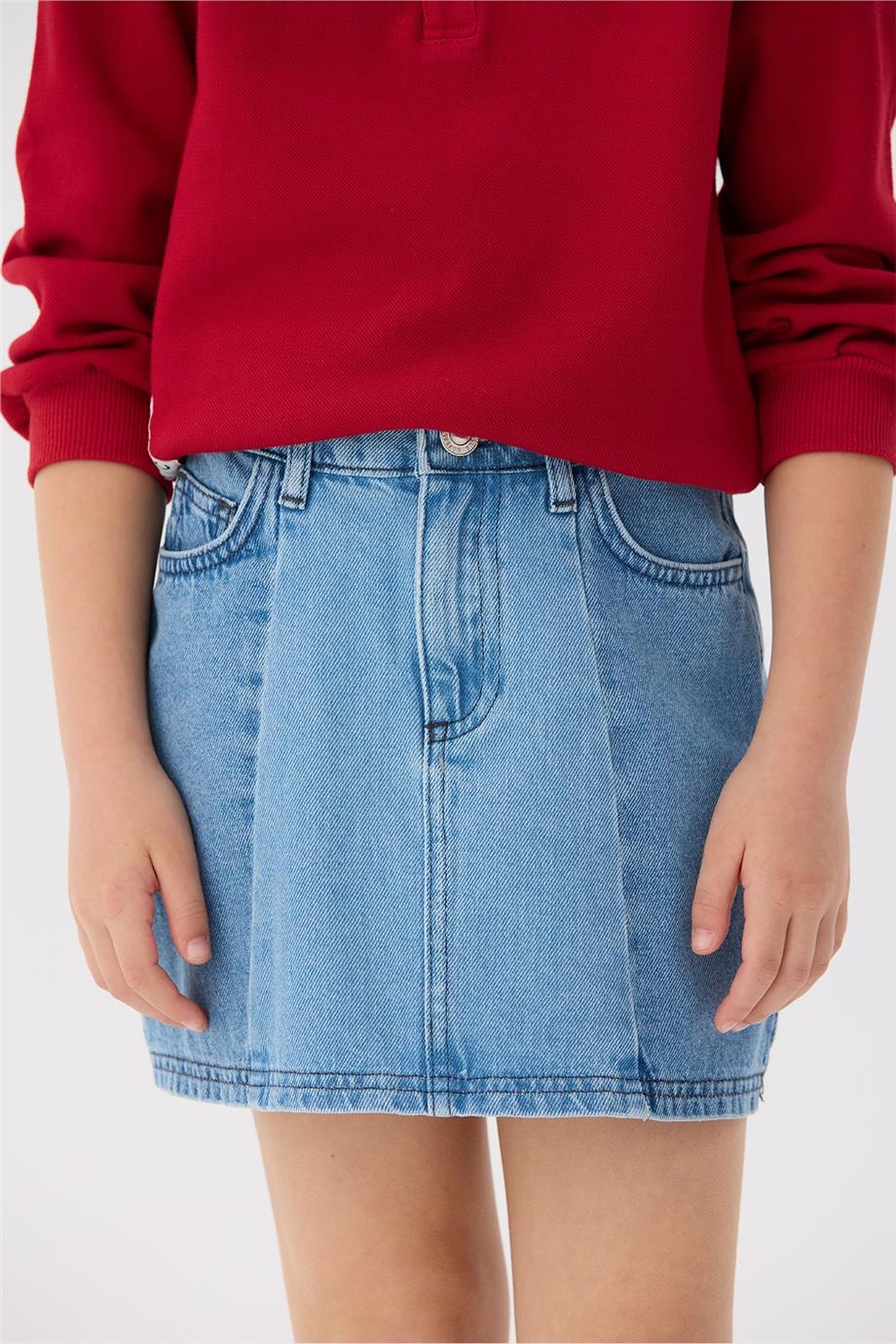 Beverly Hills Polo Club Kız Çocuk Denim Etek