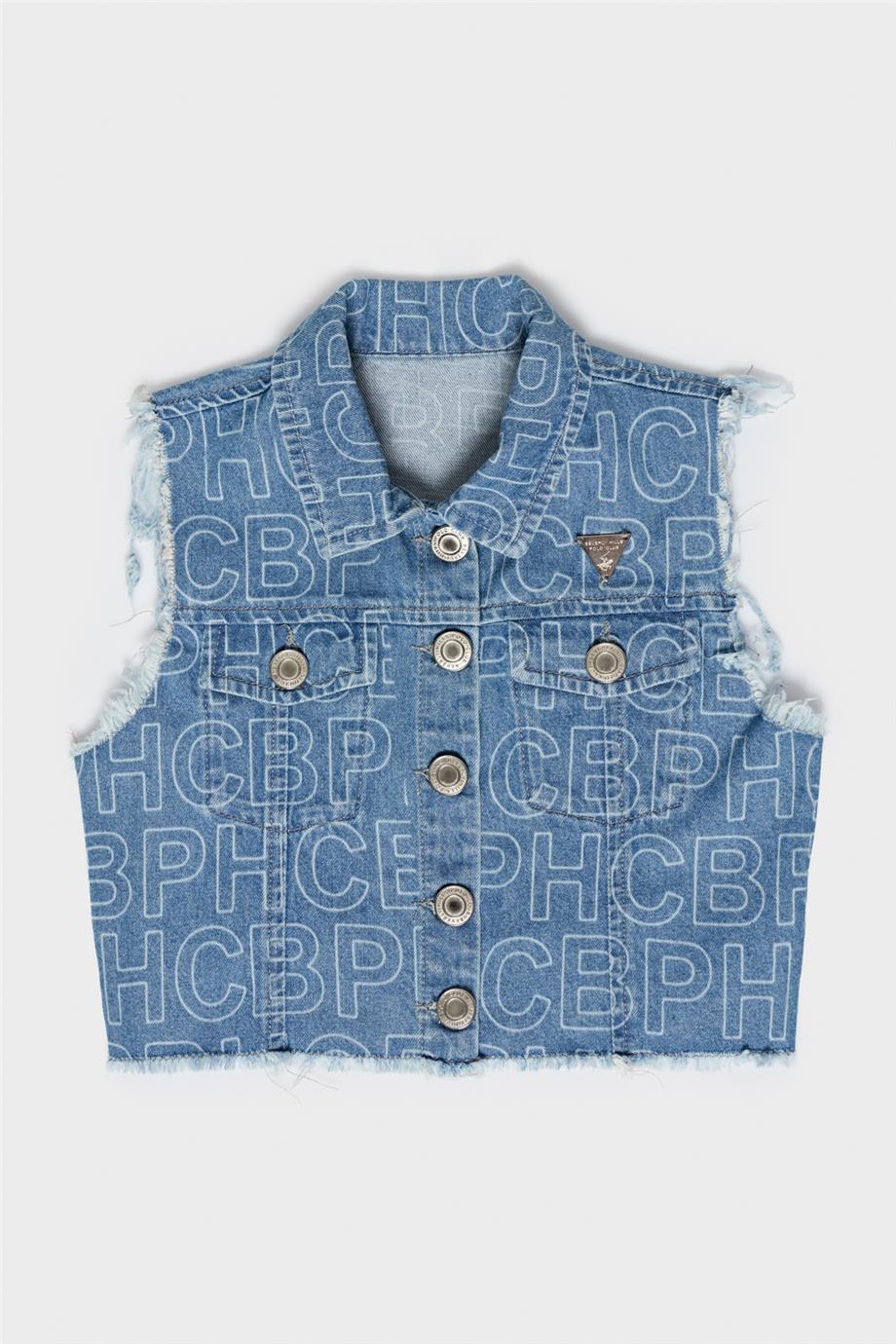 Beverly Hills Polo Club Kız Çocuk Denim Yelek