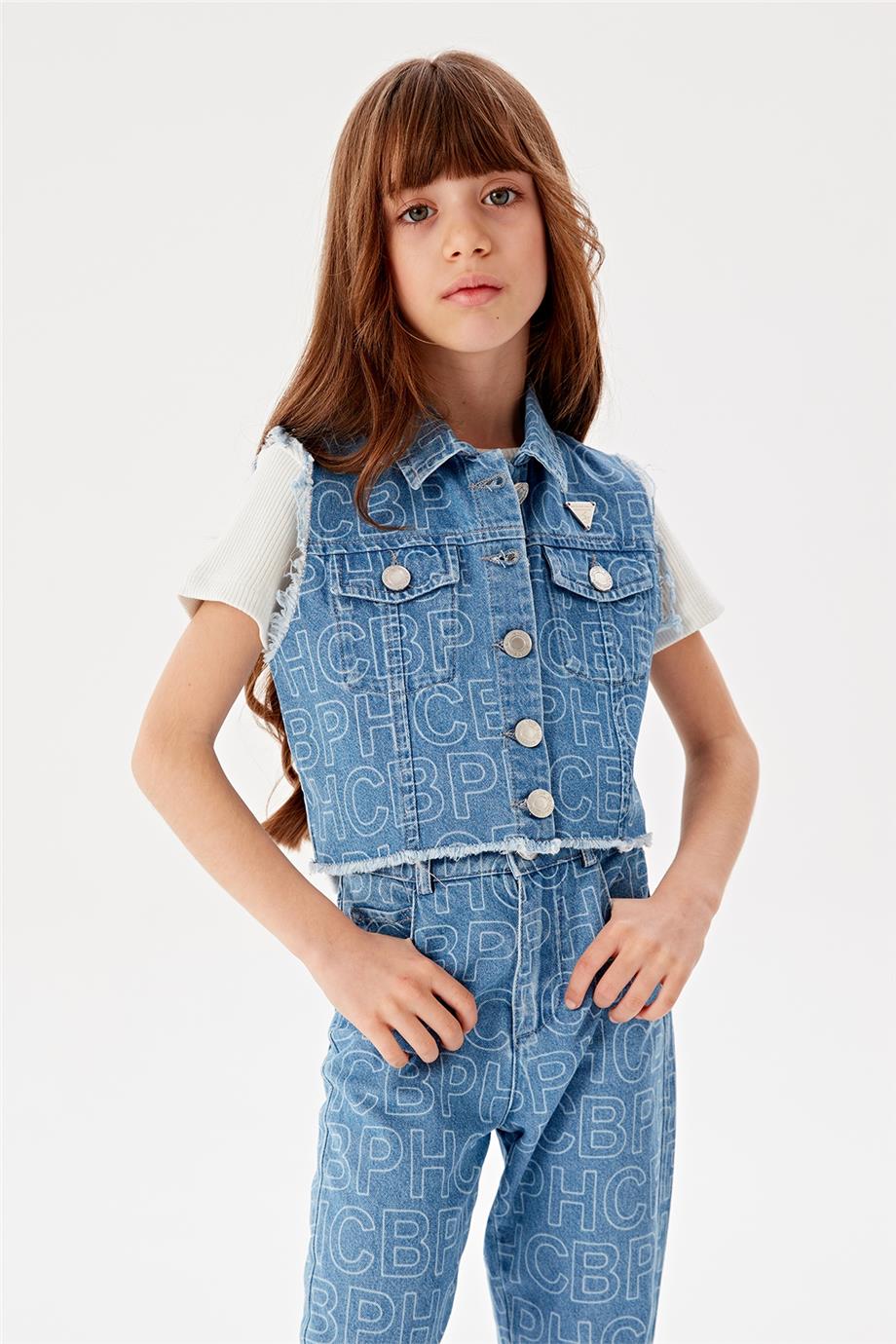 Beverly Hills Polo Club Kız Çocuk Denim Yelek