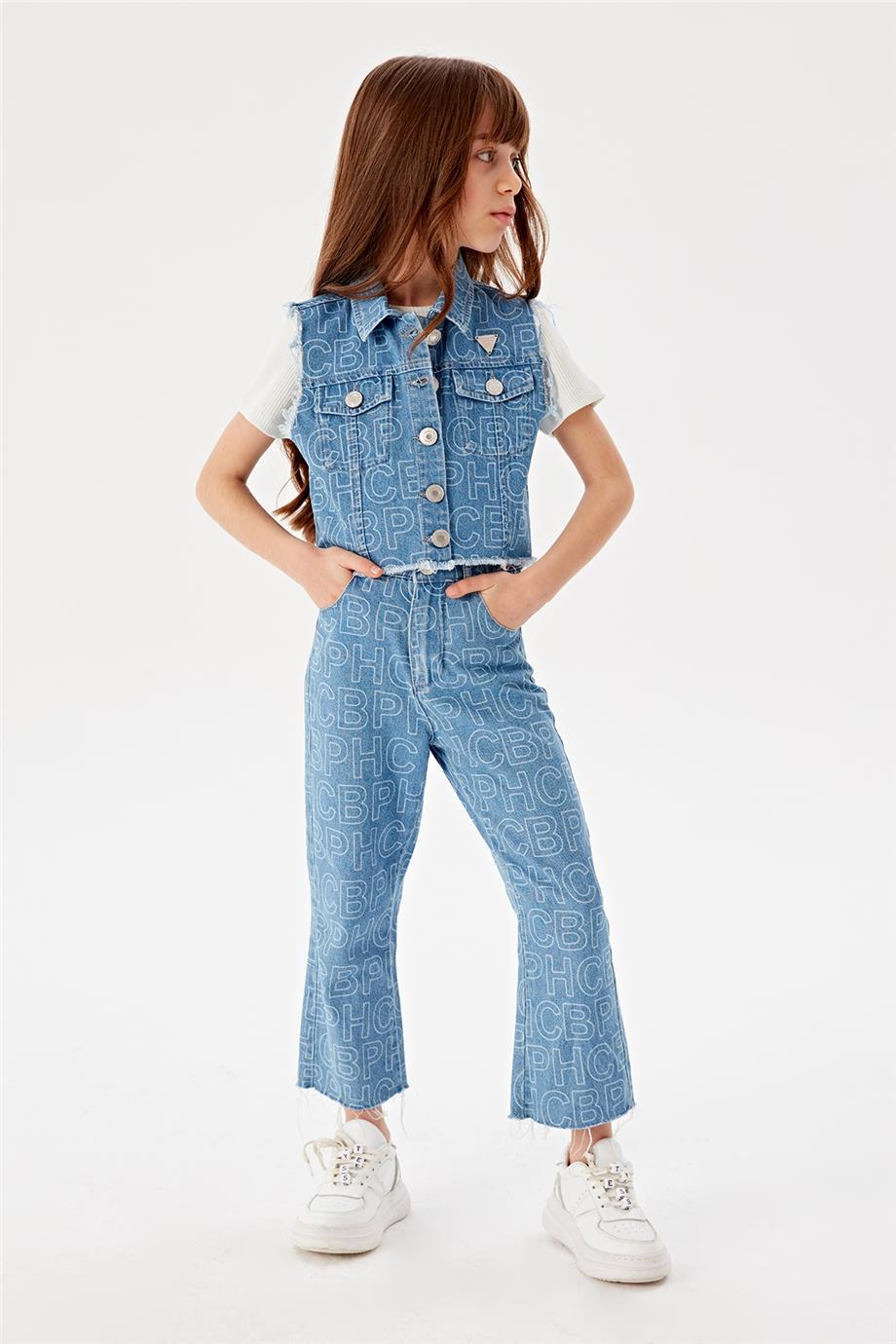 Beverly Hills Polo Club Kız Çocuk Denim Yelek