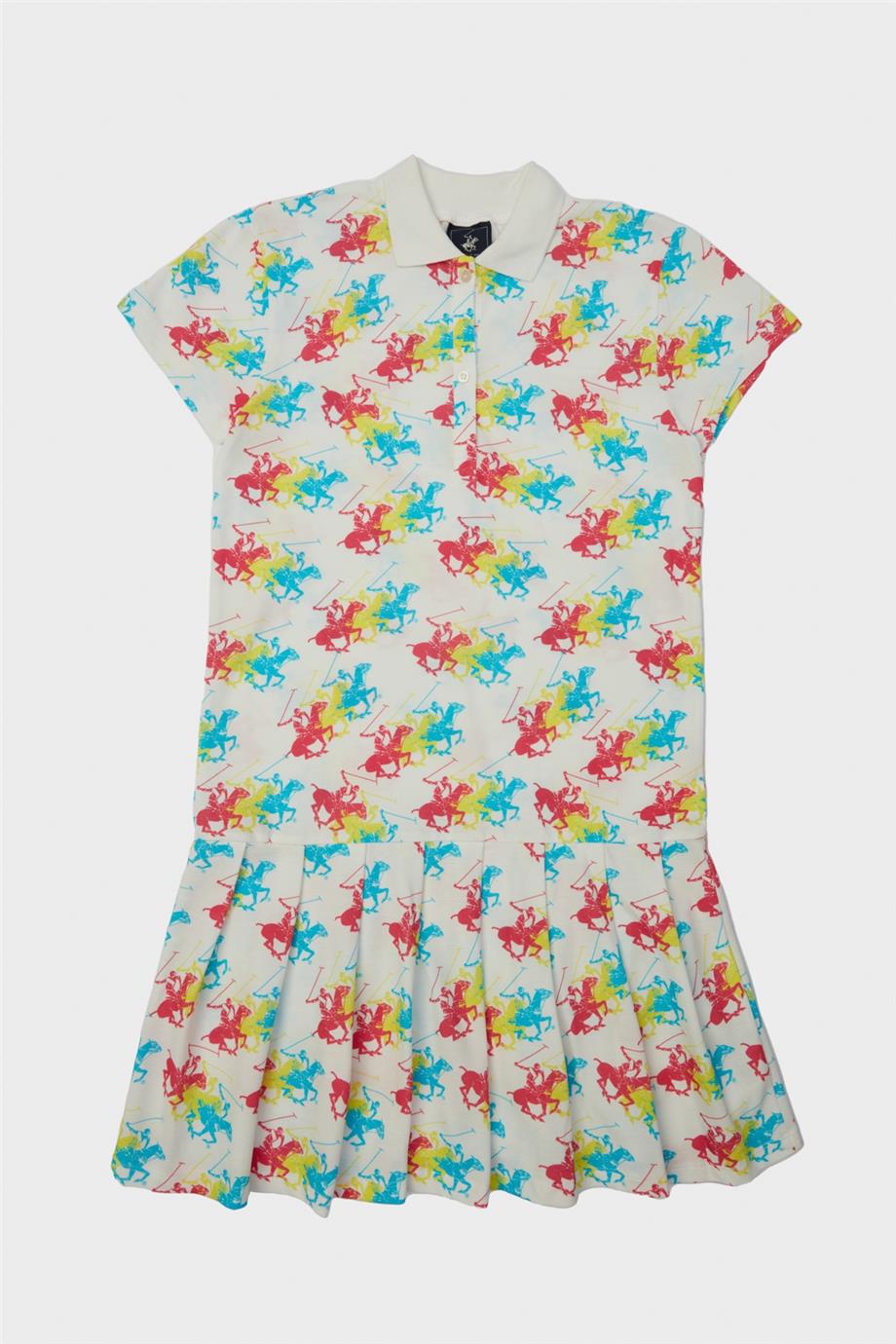 Beverly Hills Polo Club Kız Çocuk Desenli Elbise