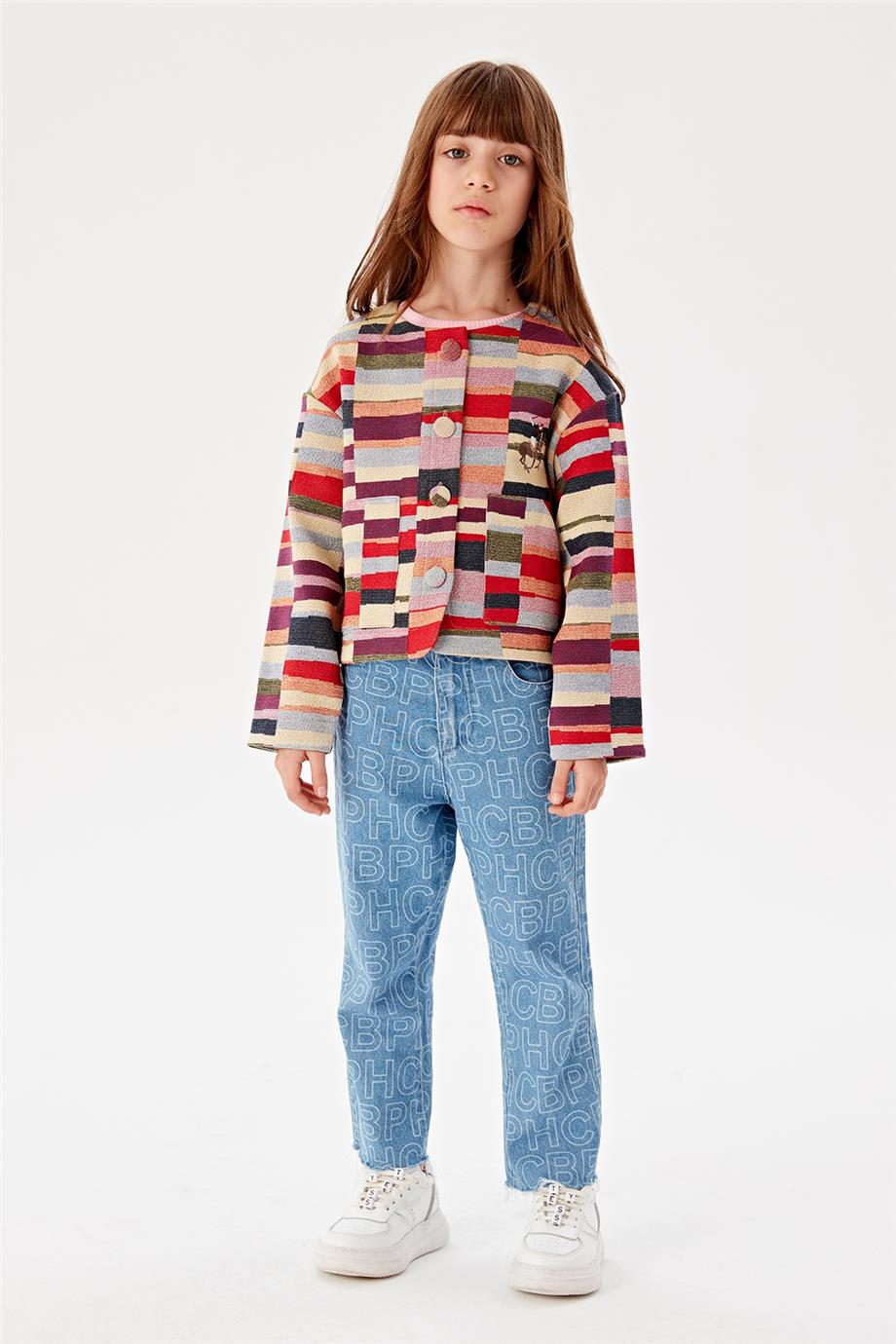 Beverly Hills Polo Club Kız Çocuk Desenli Ceket