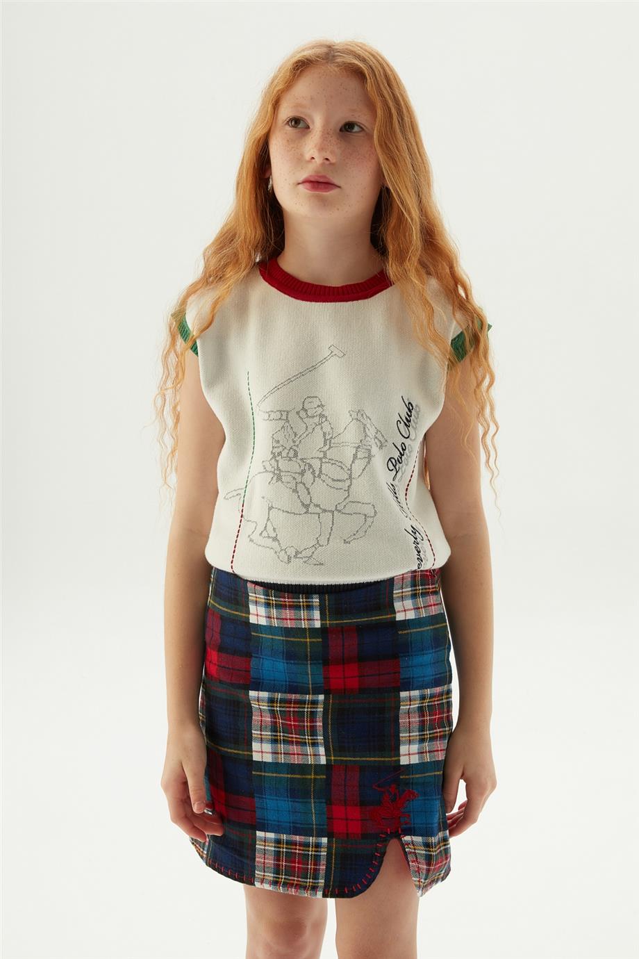 Beverly Hills Polo Club Kız Çocuk Ekose Etek