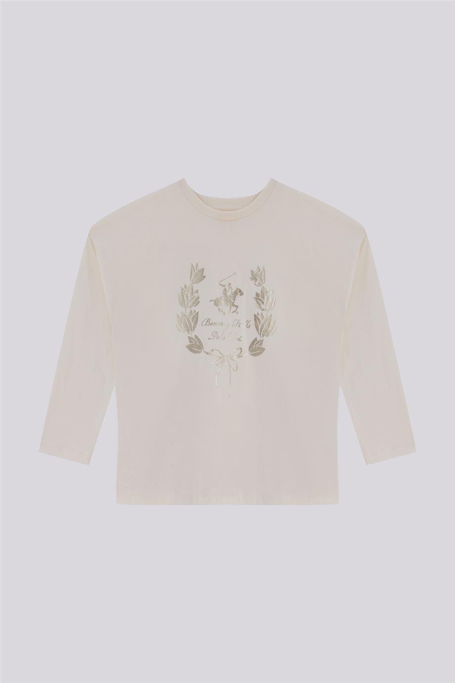 Beverly Hills Polo Club Kız Çocuk Ekru TshirtBeverly Hills Polo Club Kız Çocuk Ekru Tshirt