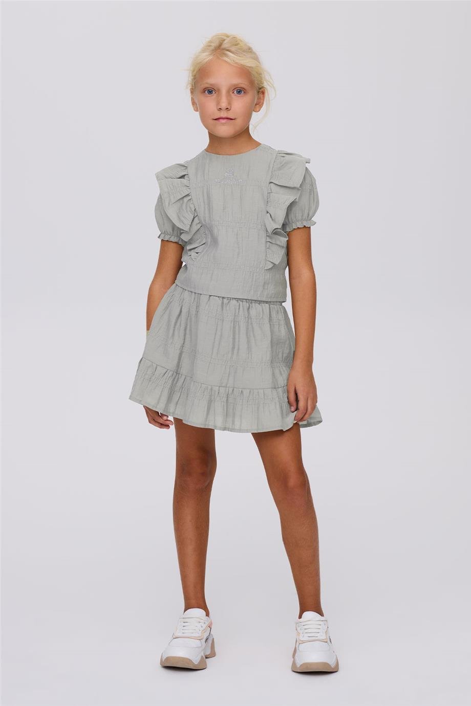 Beverly Hills Polo Club Girl Grey Melange BlouseBeverly Hills Polo Club Girl Grey Melange Blouse