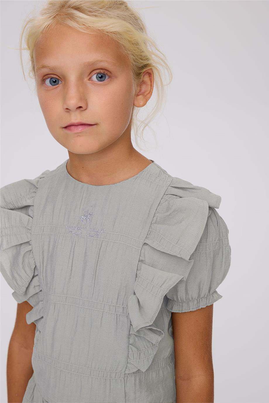 Beverly Hills Polo Club Girl Grey Melange BlouseBeverly Hills Polo Club Girl Grey Melange Blouse