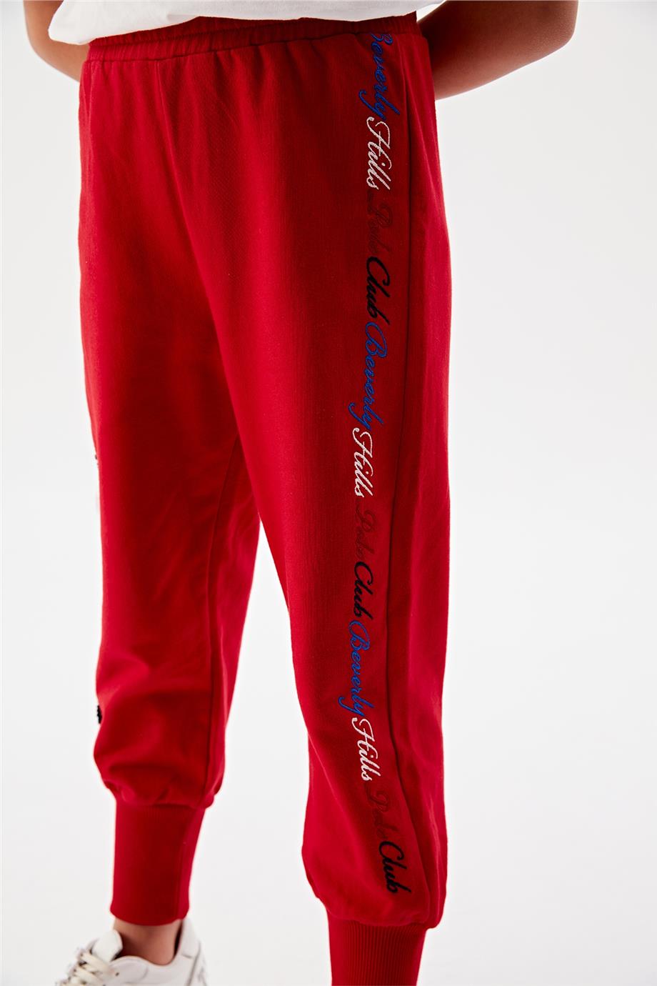 Beverly Hills Polo Club Kız Çocuk Kırmızı Eşofman Altı