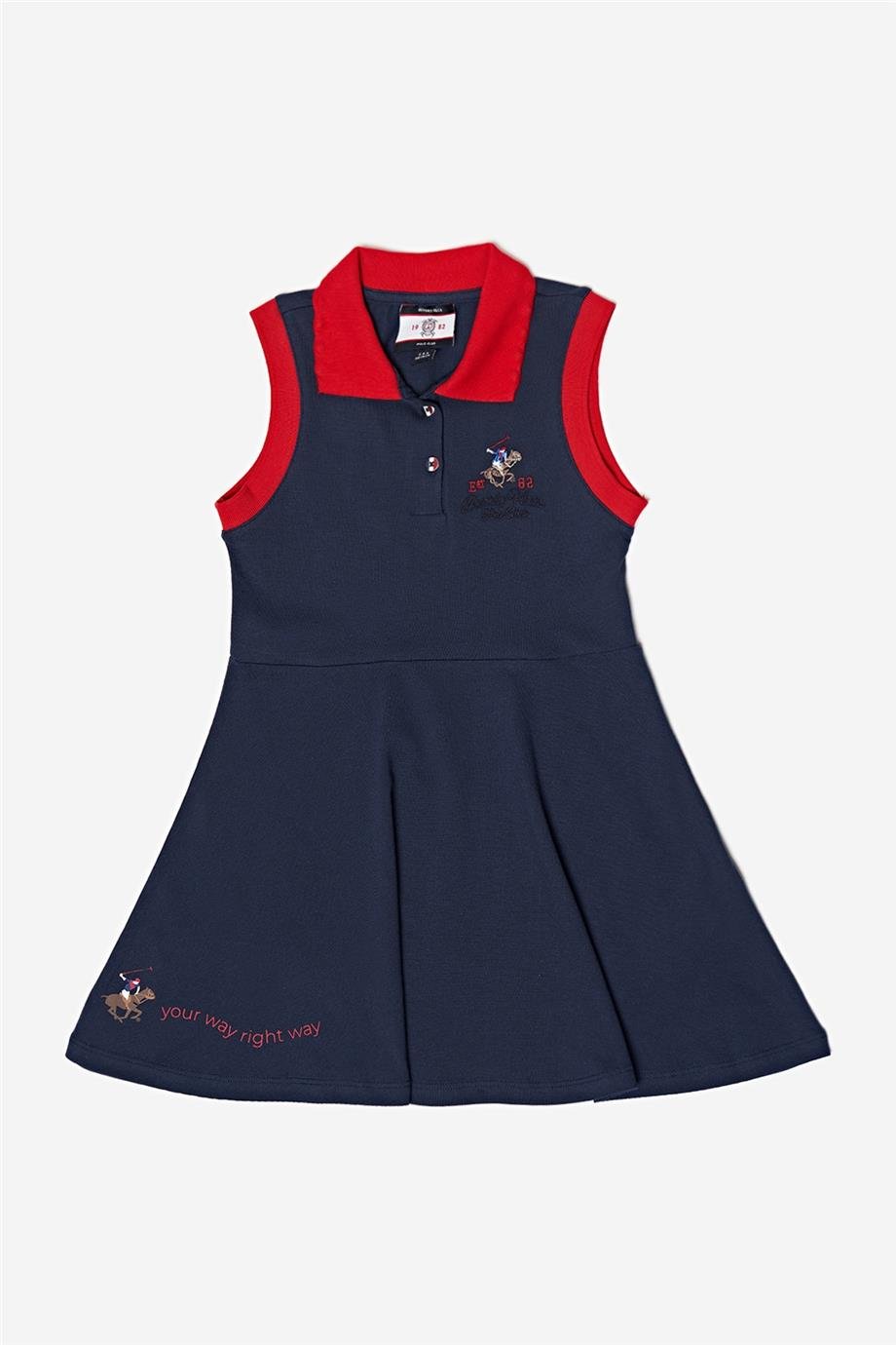 Beverly Hills Polo Club Kız Çocuk Lacivert Elbise