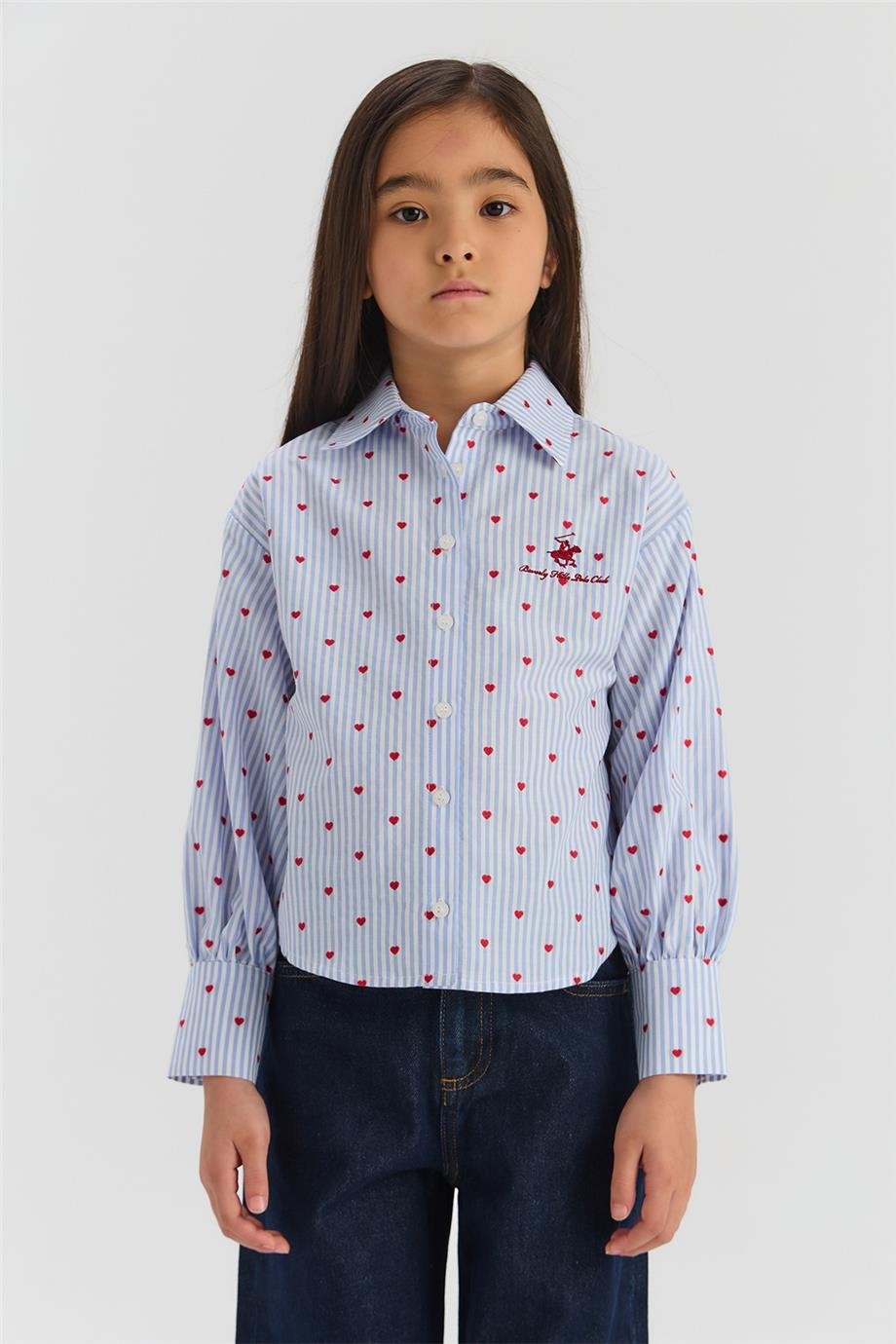 Beverly Hills Polo Club Kız Çocuk Mavi GömlekBeverly Hills Polo Club Kız Çocuk Mavi Gömlek