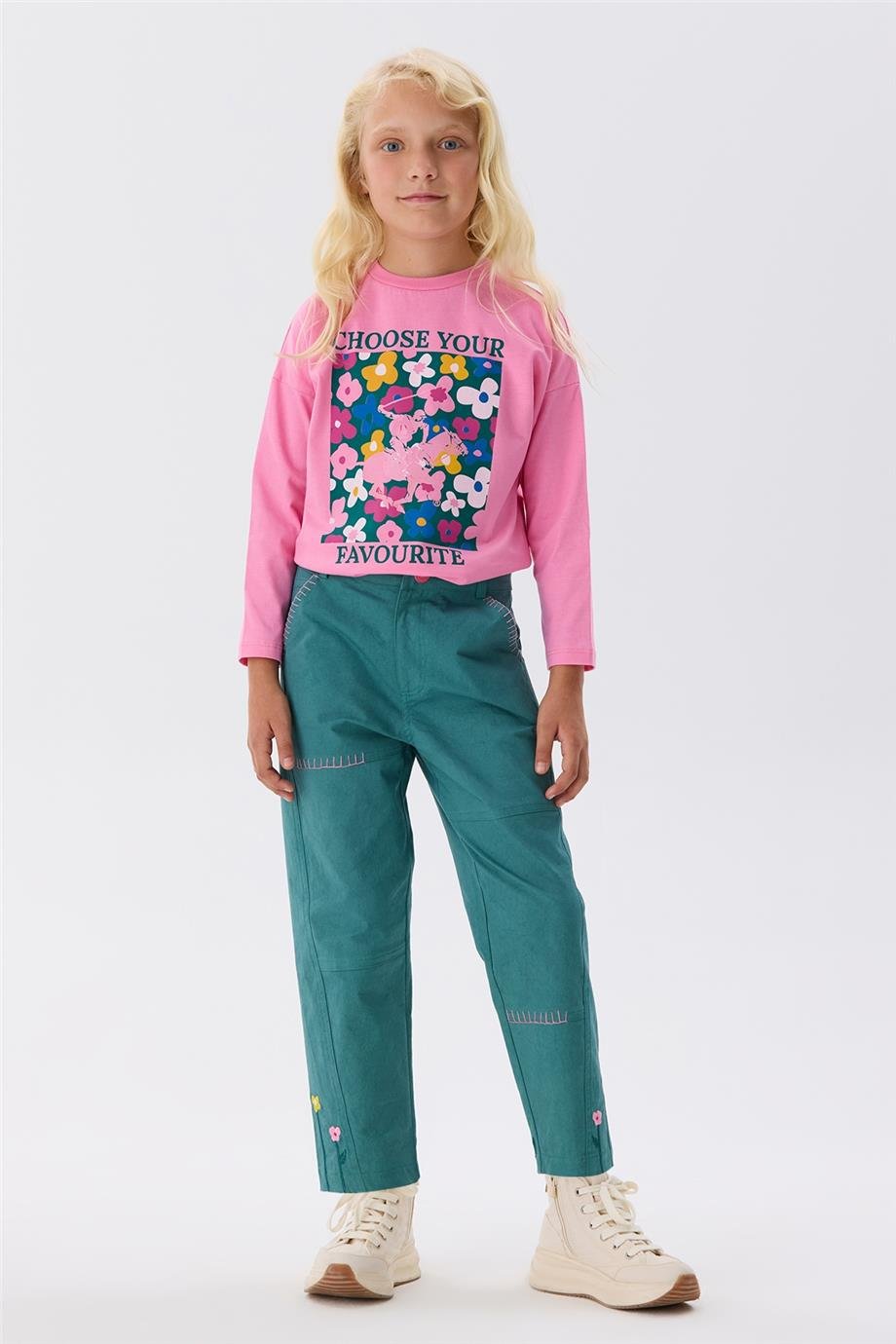 Beverly Hills Polo Club Kız Çocuk Yeşil Pantolon