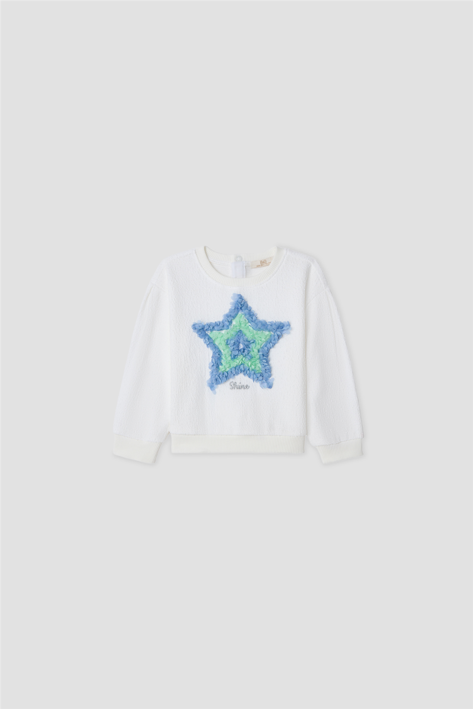 B&G Kız Bebek Aplikeli Bisiklet Yaka SweatshirtB&G Kız Bebek Aplikeli Bisiklet Yaka Sweatshirt
