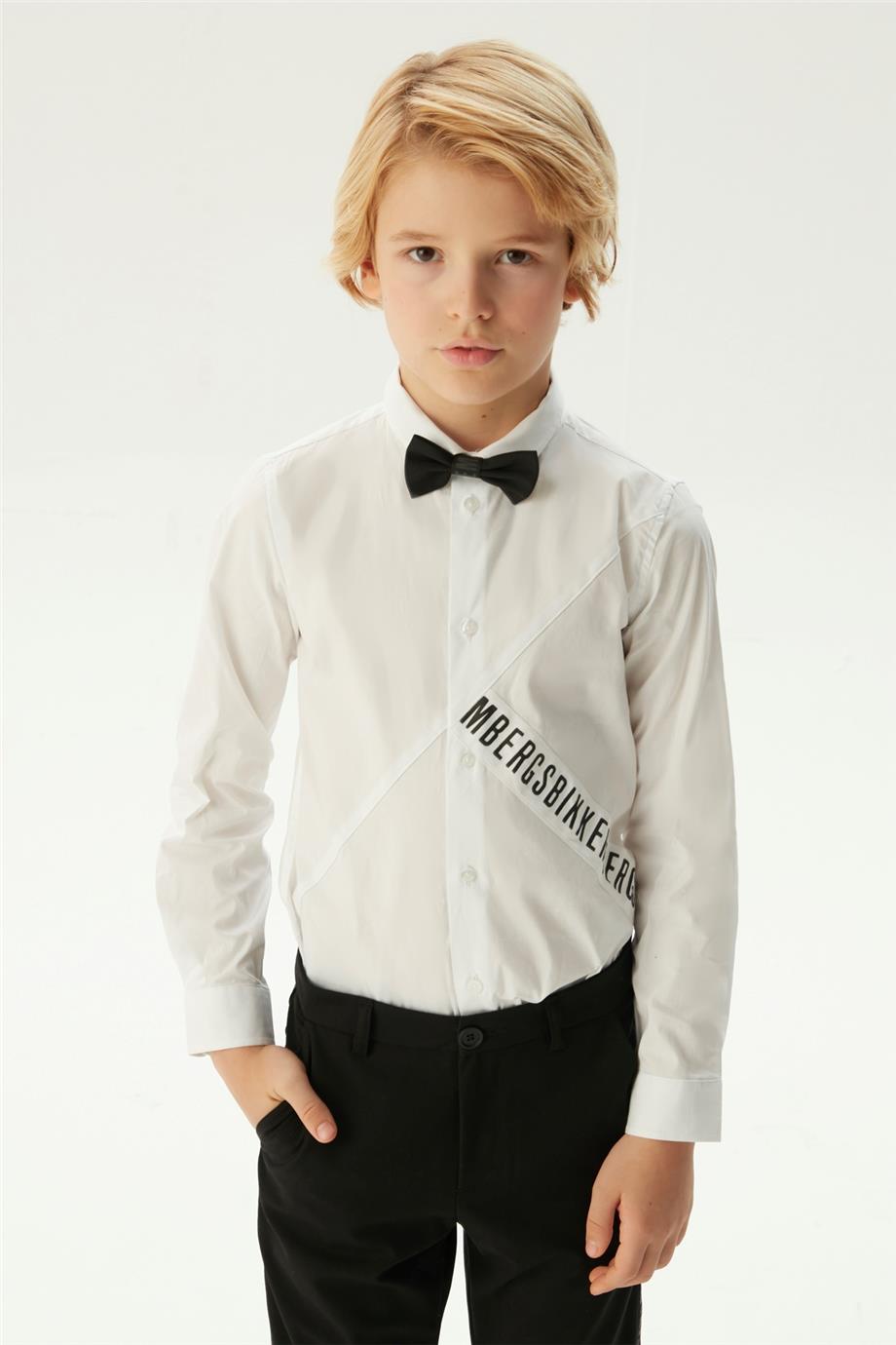 Bikkembergs Erkek Çocuk Beyaz Gömlek