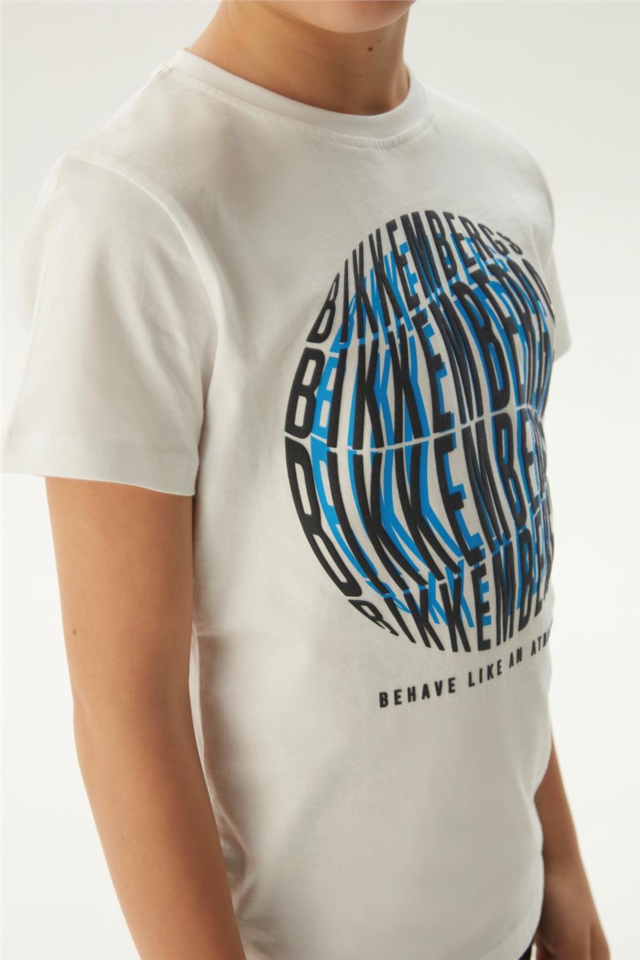 Bikkembergs Erkek Çocuk Beyaz T-Shirt