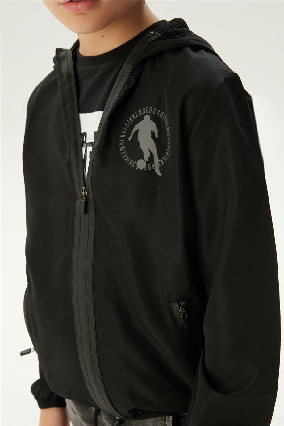 Bikkembergs Erkek Çocuk Siyah Yağmurluk