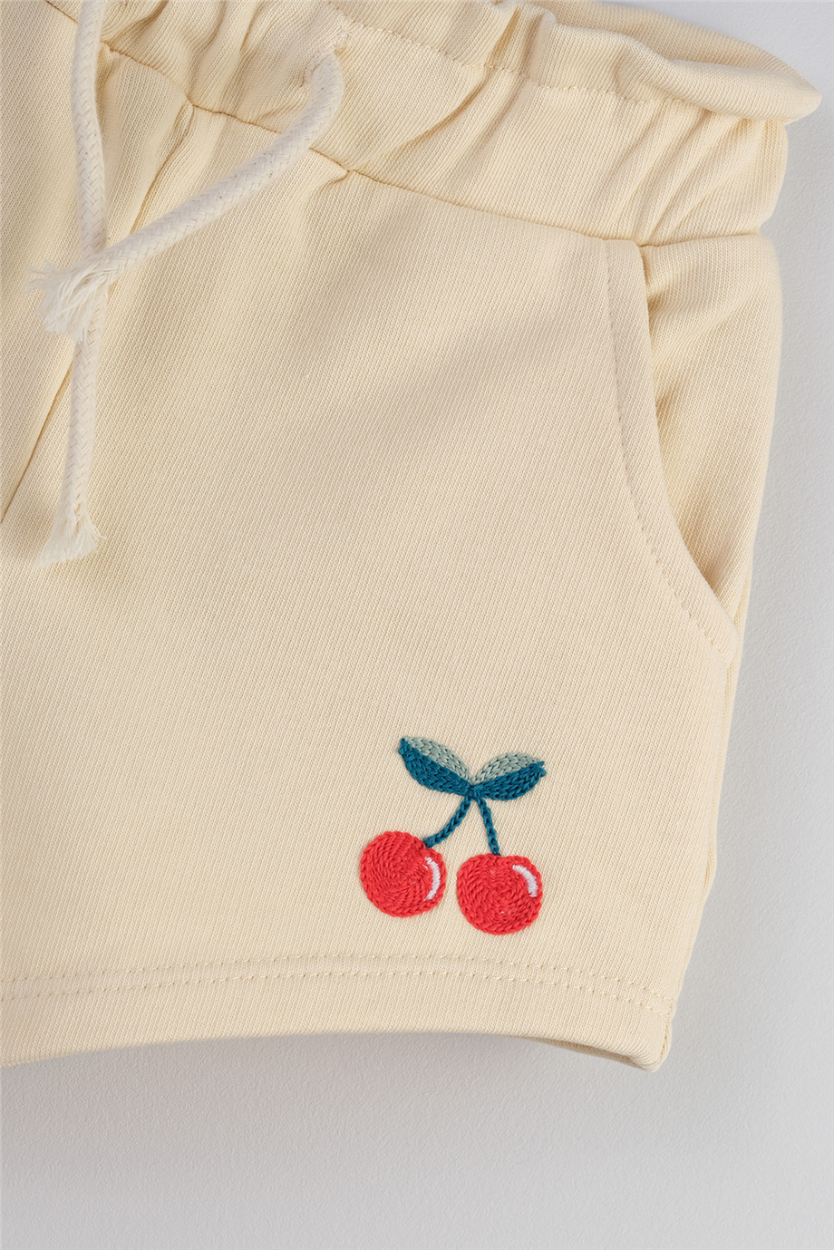 Bondberro Baby Girl Cherry Embroidered Basic ShortsBondberro Baby Girl Cherry Embroidered Basic Shorts