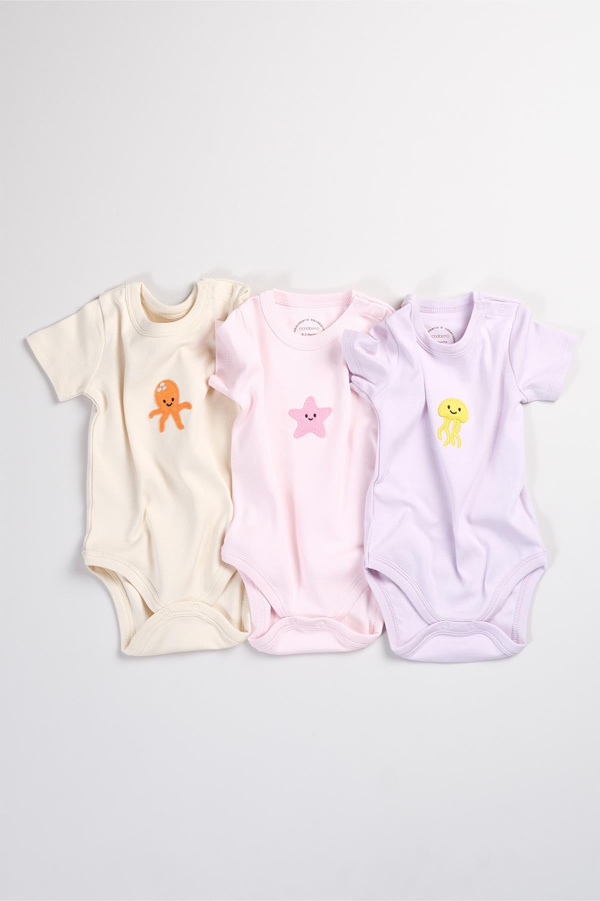 Bonderro 3'lü Set %100 Pamuk Aplike Nakışlı Bebek ve Çocuk Zıbın & BodyBonderro 3'lü Set %100 Pamuk Aplike Nakışlı Bebek ve Çocuk Zıbın & Body