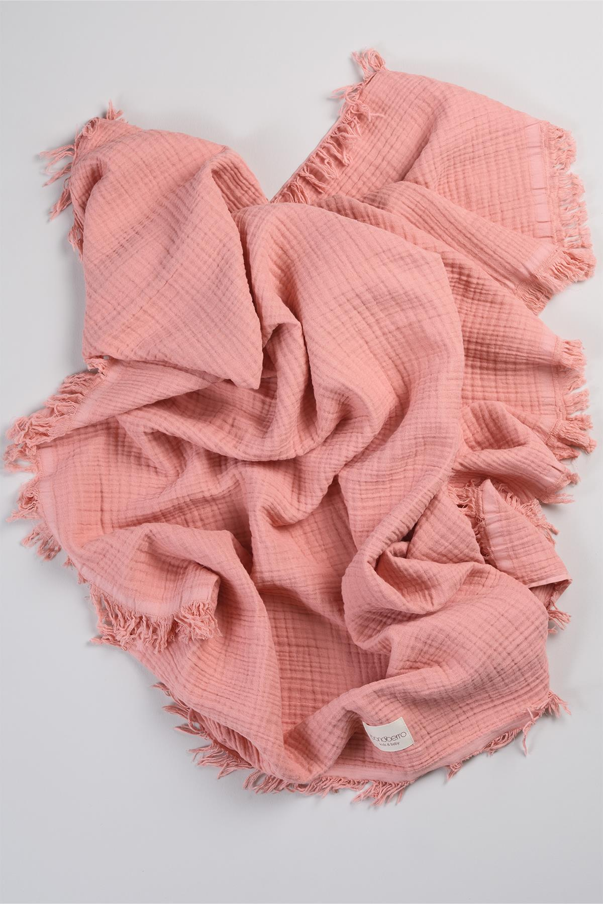 Bonderro 4 Katlı Müslin Saçaklı BattaniyeBonderro 4 Katlı Müslin Saçaklı Battaniye