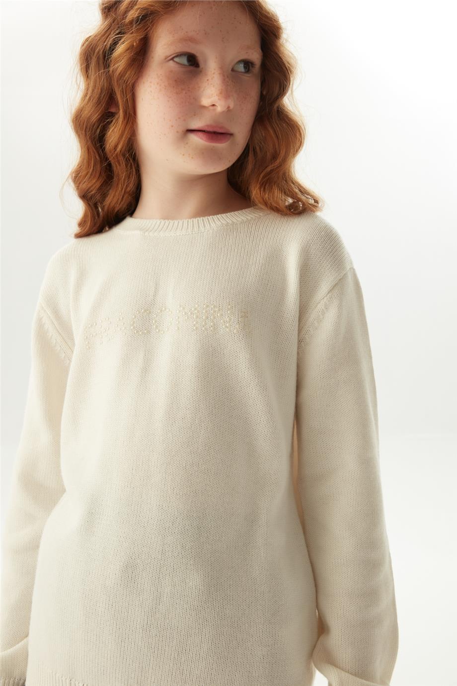 Fracomina Kız Çocuk Beyaz Kazak