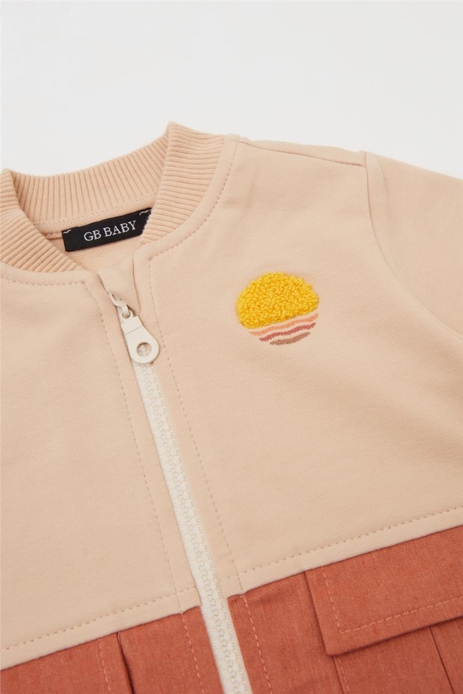 GB Baby Erkek Bebek Bej Eşofman Üstü